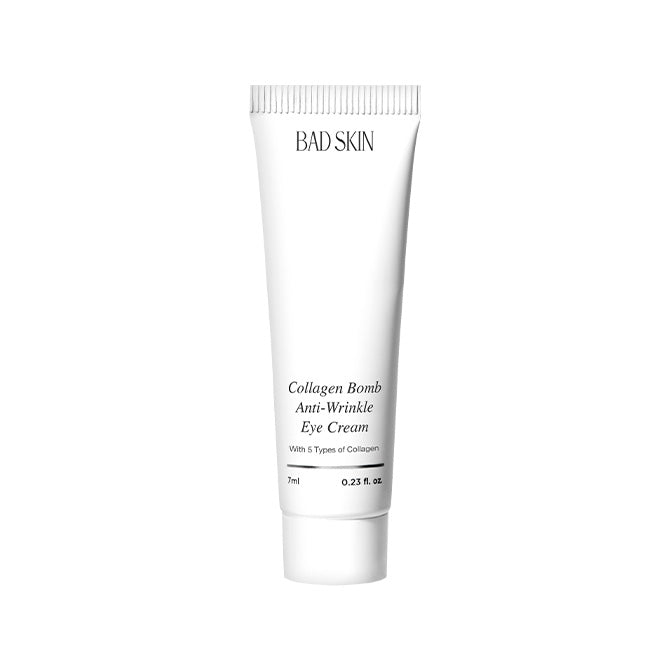 BAD SKIN Collagen Bomb Anti-Wrinkle Eye Cream 7ml - Reduce Fine Lines & Dark Circles - Perfect for Night Routine & Travel Skincare