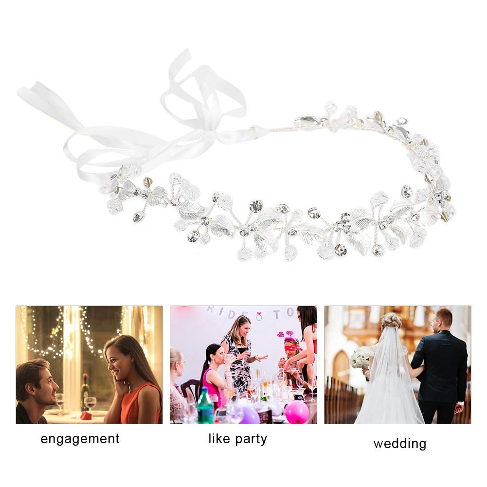 Elegant Bridal Flower Headband with Beads & Crystals - Rhinestone Wedding Hair Accessories for Bride, Bridesmaids & Flower Girls | Perfect for Weddings, Prom, Parties & Special Occasions