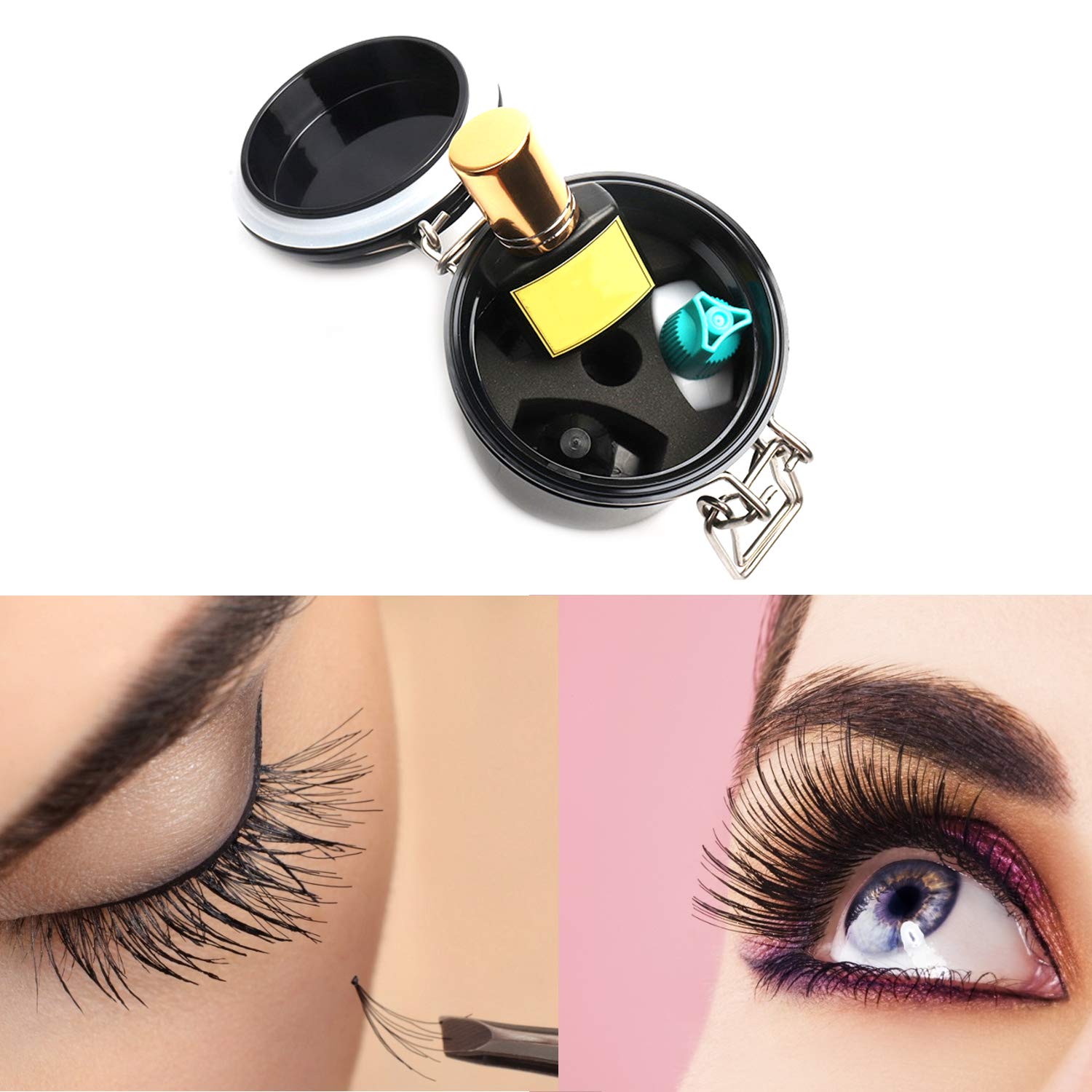 Premium Eyelash Glue Storage Container - AUEAR Leak-Proof Lash Extension Organizer with Activated Carbon Seal | Perfect for Salon Professionals & DIY Lash Artists | Keeps Adhesive Fresh & Prevents Drying Out