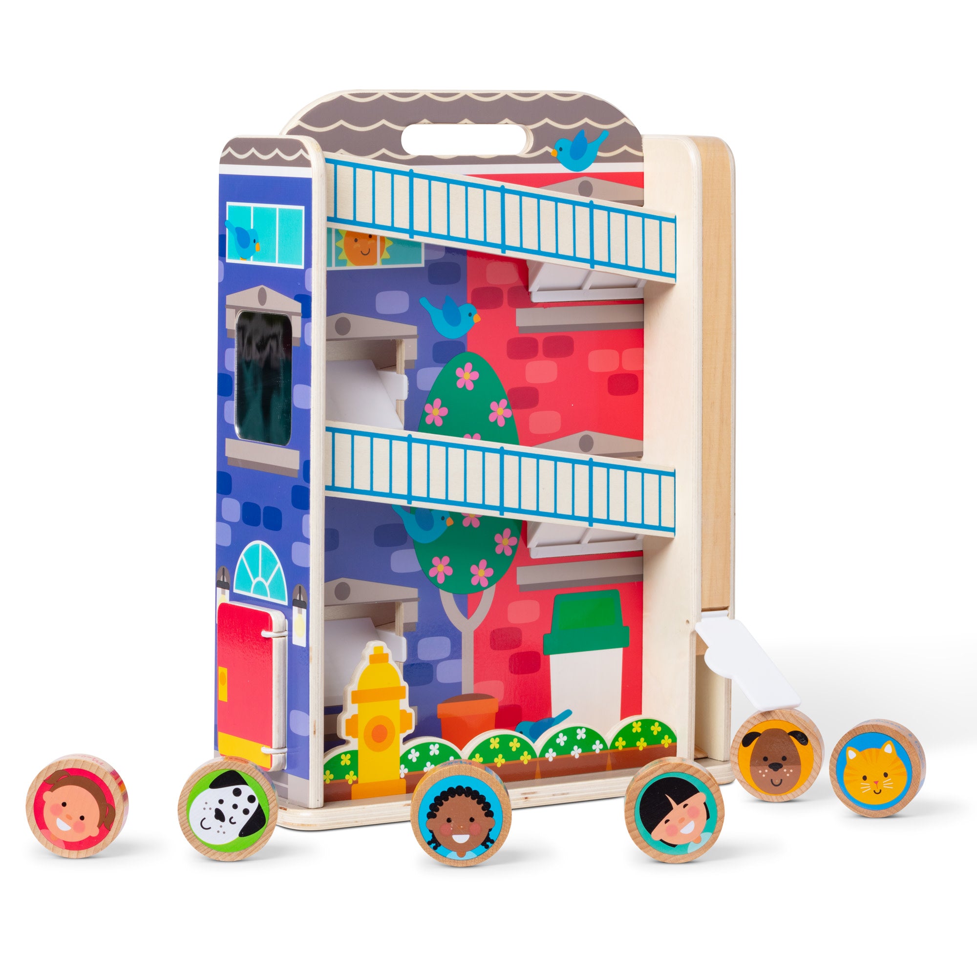 GO Tots Town House Tumble - Kids Playhouse with Slide & Climbing Wall - Perfect for Indoor & Outdoor Playtime, Backyard Fun, and Toddler Activity Centers