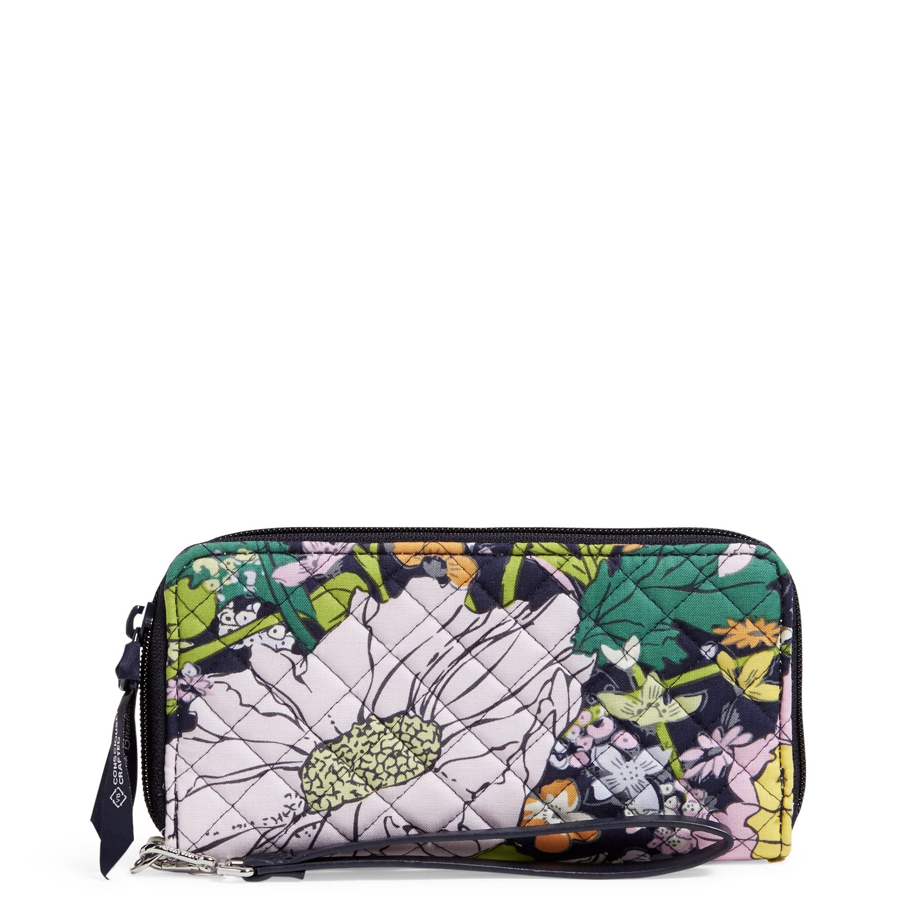 Vera Bradley Women's Cotton Accordion RFID Blocking Wristlet Wallet - Stylish & Secure for Travel, Shopping & Everyday Use