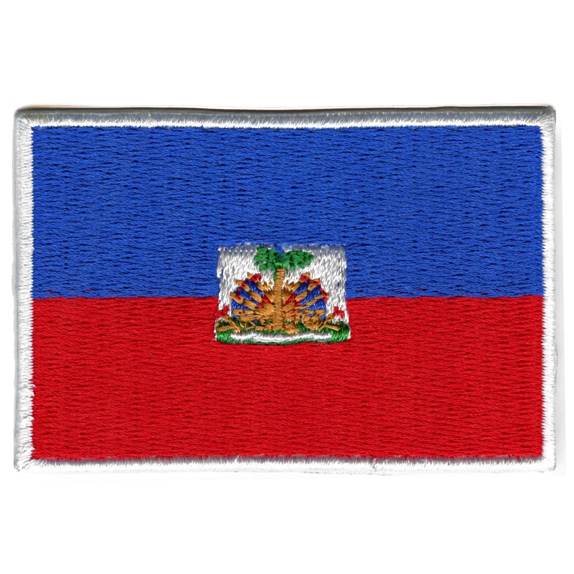 Haitian Flag Patch - Embroidered Iron-On Sewing Applique for Clothing, Bags & Hats | Show National Pride & Country Spirit | Perfect for DIY Crafts, Costumes & Patriotic Events