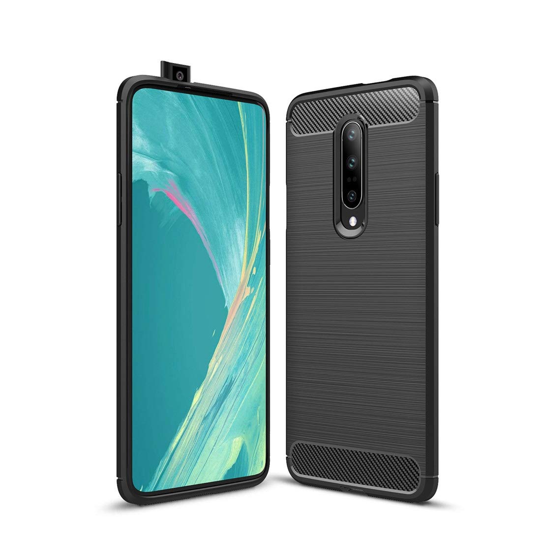 Shockproof TPU Case for OnePlus 7 - Carbon Fiber Texture - for Daily Protection