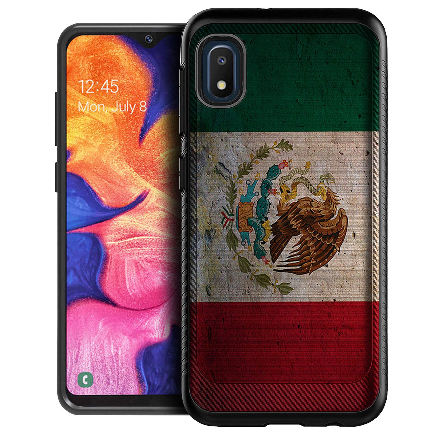 Slim Fitted Phone Case Compatible with Samsung Galaxy A10e - Shockproof Protective Cover with Mexico Flag Embossed Design | Perfect for Everyday Use, Travel & Gift Giving
