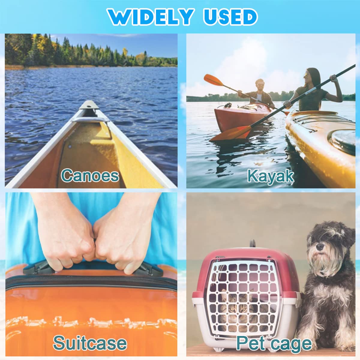 2 Pack Heavy Duty Kayak Carry Handles with Stainless Steel Hardware - Portable Kayak Transport Handles for Canoes & Small Boats - Perfect for Travel, Camping & Water Sports Adventures