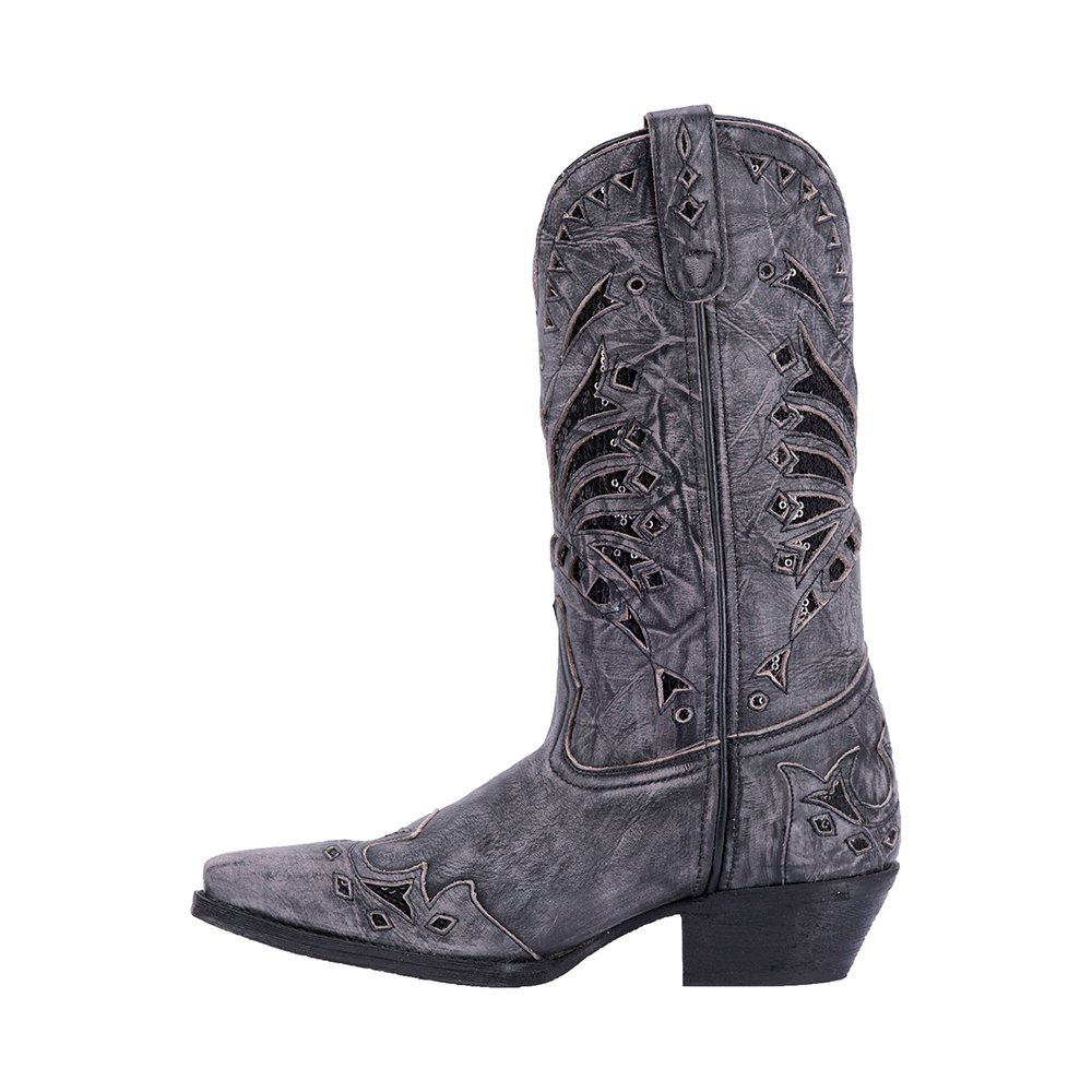 Laredo Women's Stevie Tooled-Inlay Snip Toe Dress Boots - Mid Calf, 2-3