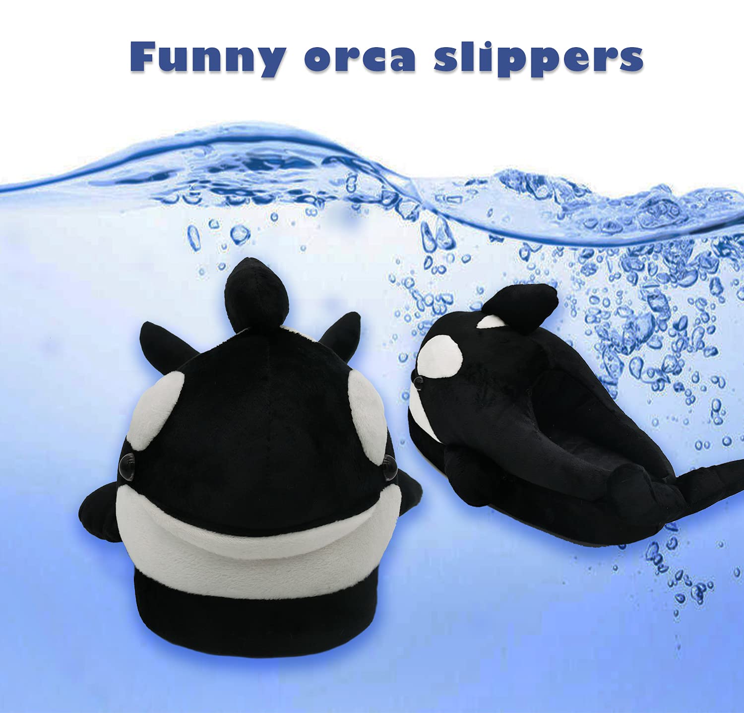 Women's & Men's Fluffy Shark & Whale Animal Slippers - Cozy Novelty Fish Slippers for Indoor Home Comfort, Perfect Gift for Christmas & Winter Relaxation
