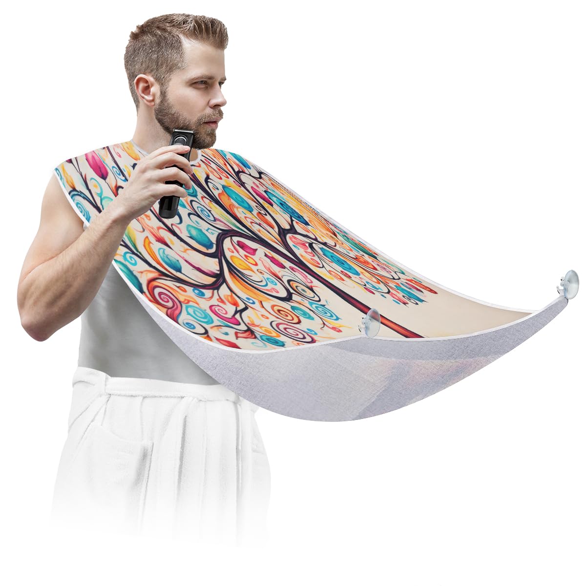Men's Waterproof Beard Shaving Bib & Hair Dye Apron - Artist Sketching & Barber Accessories for Beard Trimming, Haircut, Makeup Application - Ideal for Salon, Home Grooming & Sink Cleanup