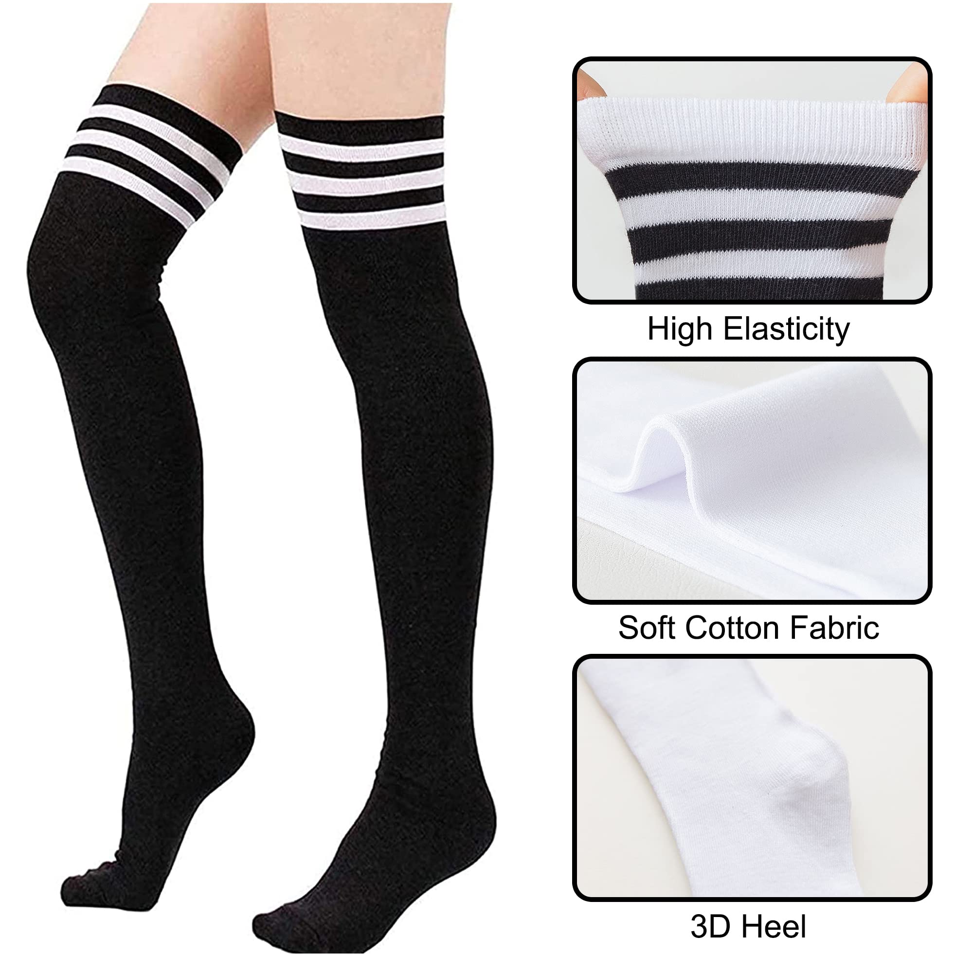 Fashion Striped Thigh High Socks for Women - Halloween & Party Wear