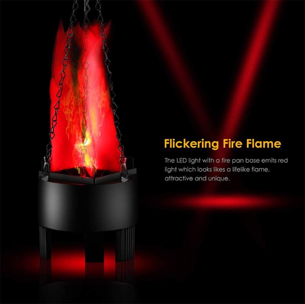 3D LED Hanging Electric Flame Lamp - Halloween Christmas Party Decor, 2PCS Realistic Simulation Fire Light for Indoor/Outdoor, Bar, Wedding, Garden & Patio Atmosphere Lighting