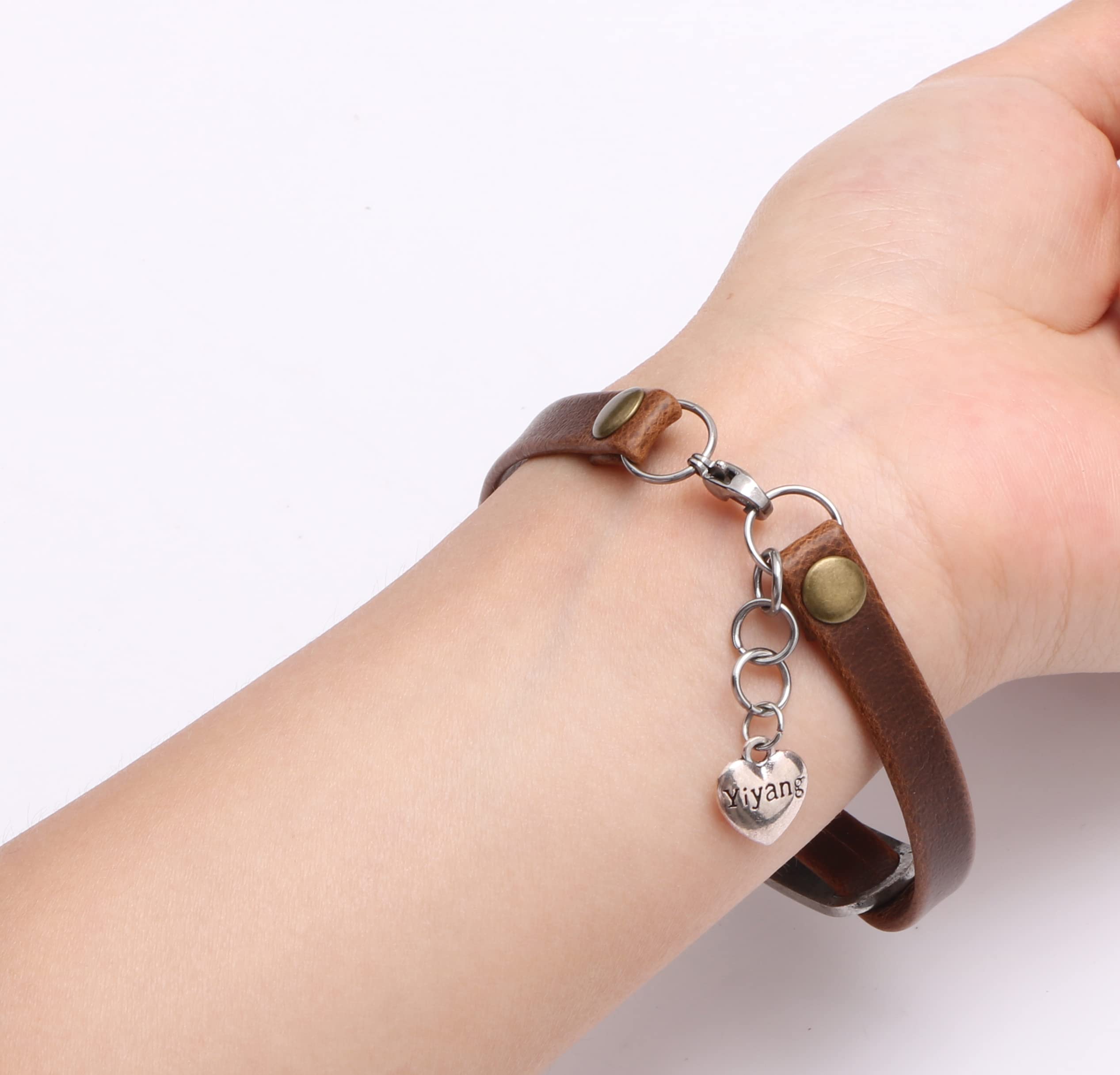 Yiyang Christian Leather Bracelet for Women - Inspirational Bible Verse Jewelry, Religious Gift for Christmas, Birthday & Baptism - Perfect for Church, Daily Wear & Faith-Based Occasions