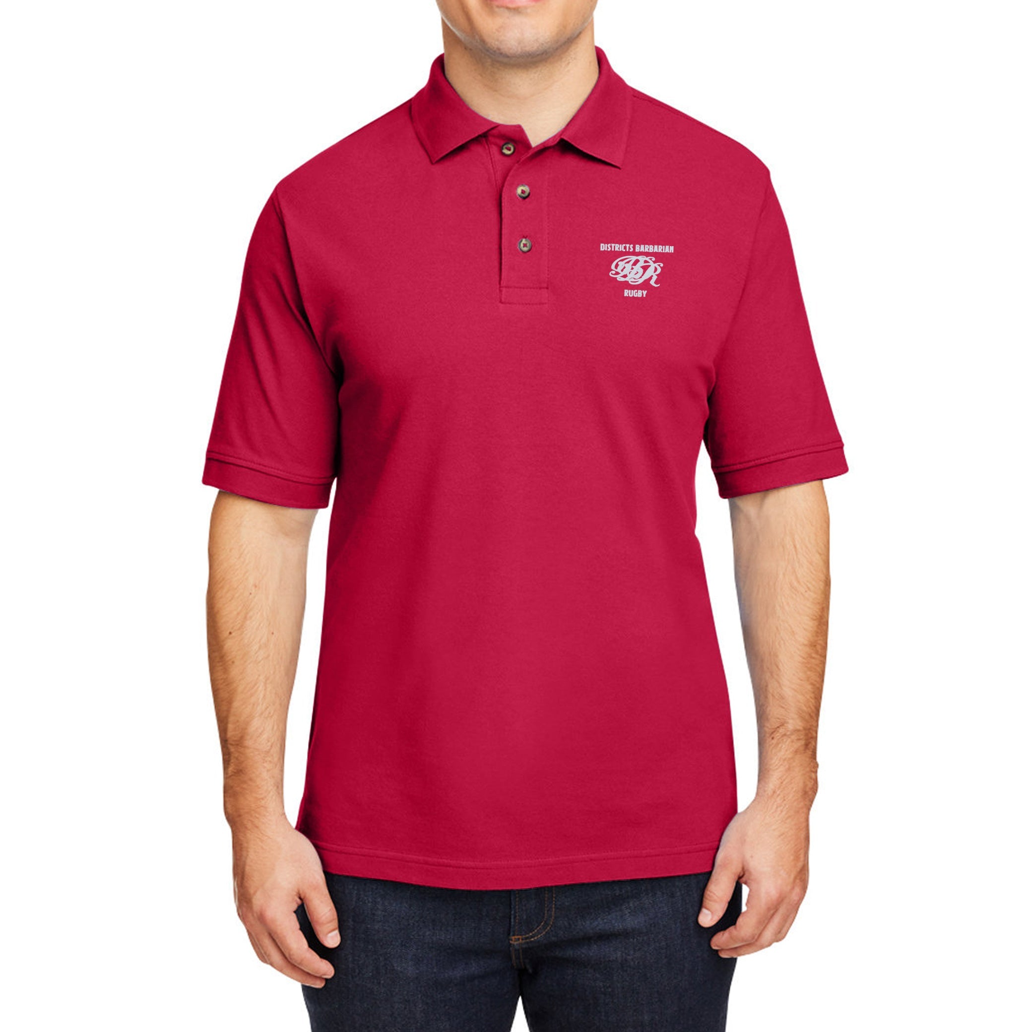 Districts Barbarian RFC Cotton Polo Shirt for Men - Comfortable & Breathable Casual Wear for Golf, Tennis, and Outdoor Activities