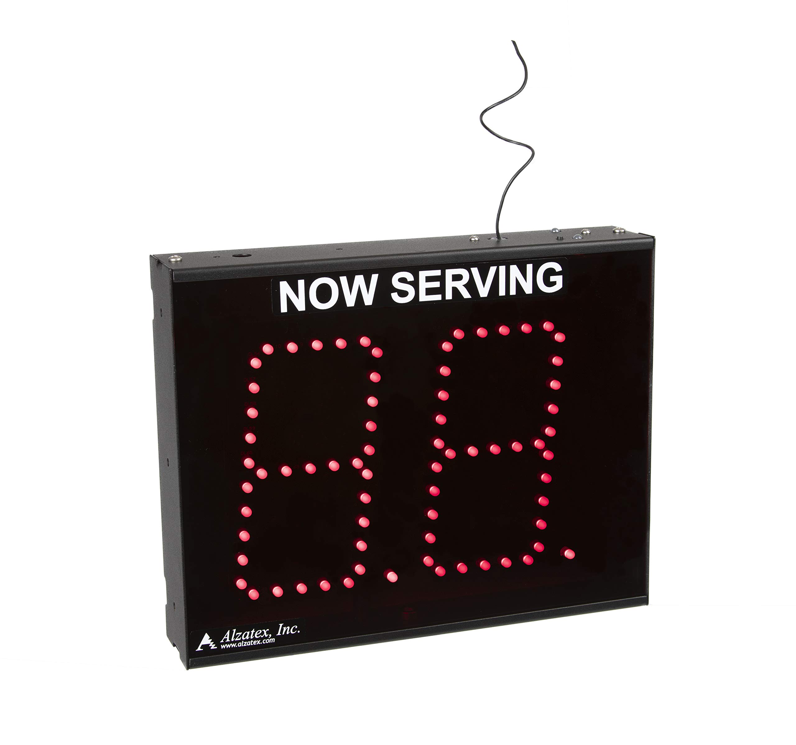 Wireless 2 Digit Now Serving Display with Remote Control - Digital Queue Management System for Restaurants, Retail Stores & Banks (RF4 Technology)