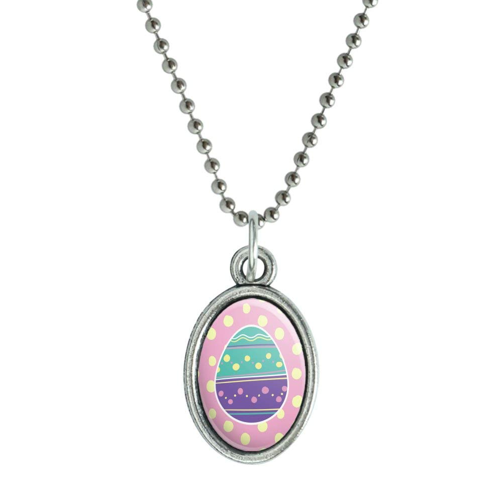 Vintage Turquoise & Purple Polka Dot Easter Egg Charm Pendant Necklace - Perfect for Easter Gifts, Spring Fashion & Jewelry Collectors