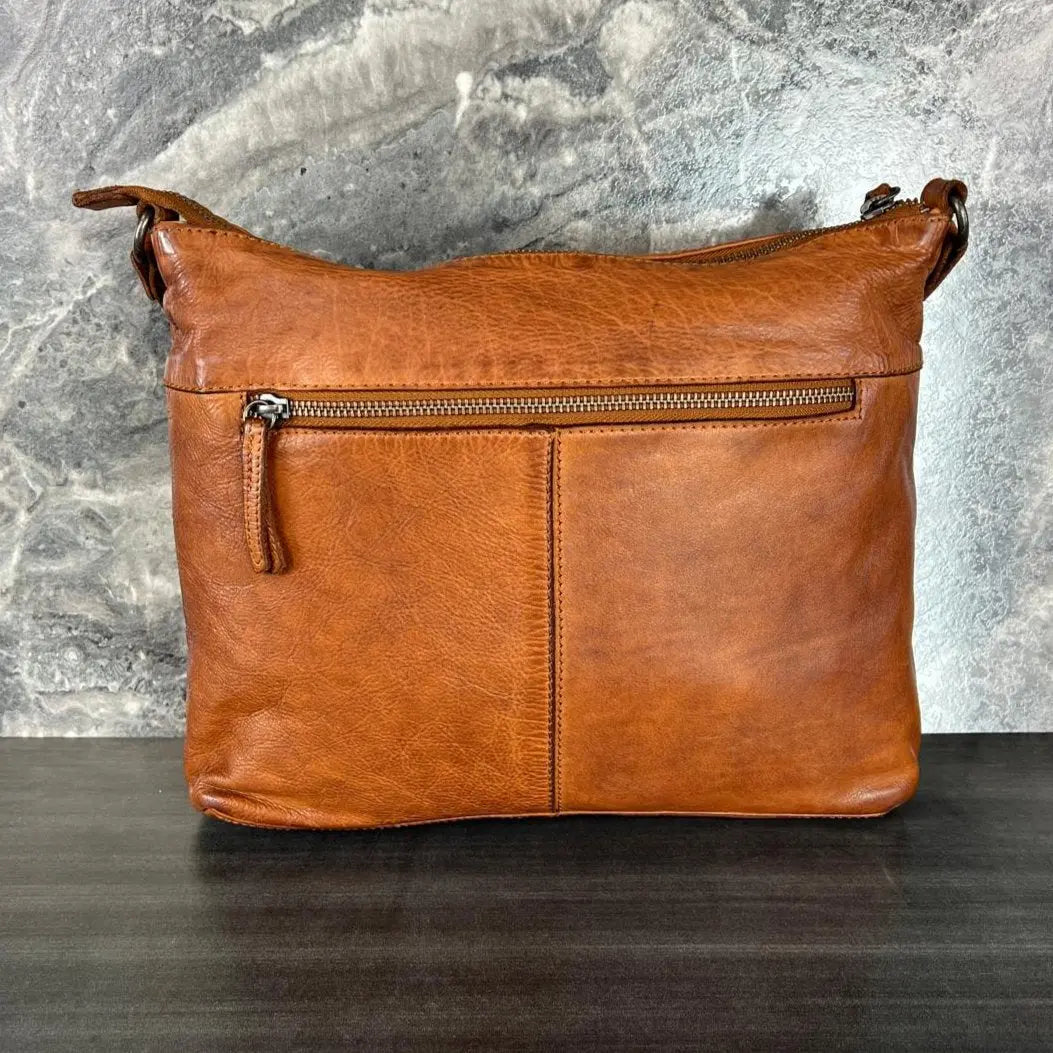 MET Genuine Leather Crossbody Bag for Women with Dual Zipper Pockets - Perfect for Travel, Work & Everyday Use