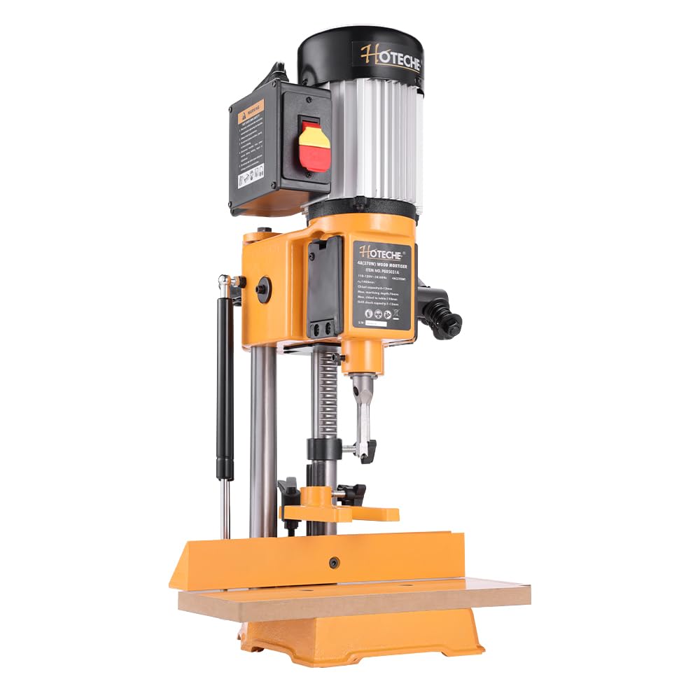 Hoteche 1/2HP Benchtop Wood Mortiser Machine with 3/8-Inch Chisel - Heavy Duty Mortising Tool for Cabinet Making, Furniture Joinery & Woodworking Projects
