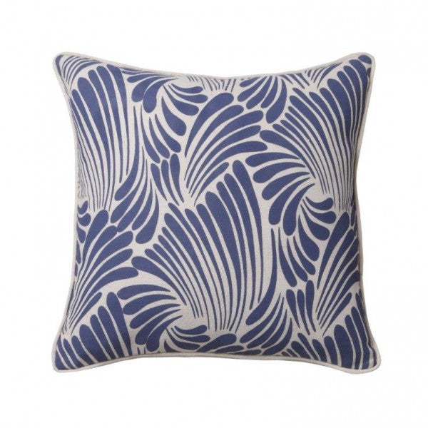 Florence Broadhurst Navy Blue Square Throw Pillow - Decorative Cushion for Sofa, Bed & Home Decor - Luxury Living Room & Bedroom Accent
