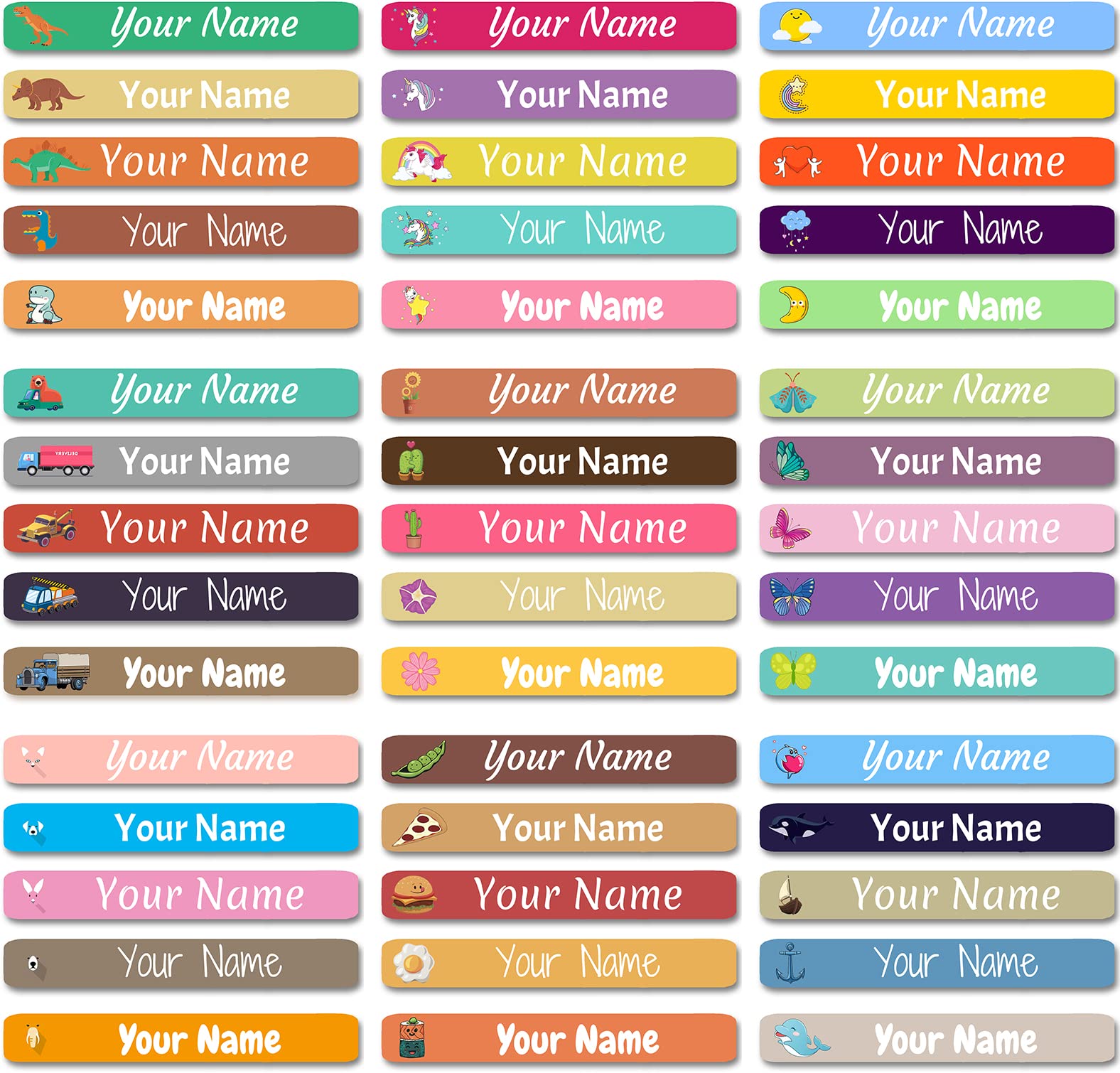 100 Pcs Personalized Waterproof Name Labels for Kids - Custom Name Stickers for School Supplies, Daycare, Water Bottles & Lunch Boxes - Durable Labels for Organizing School Stationery & Kids Belongings
