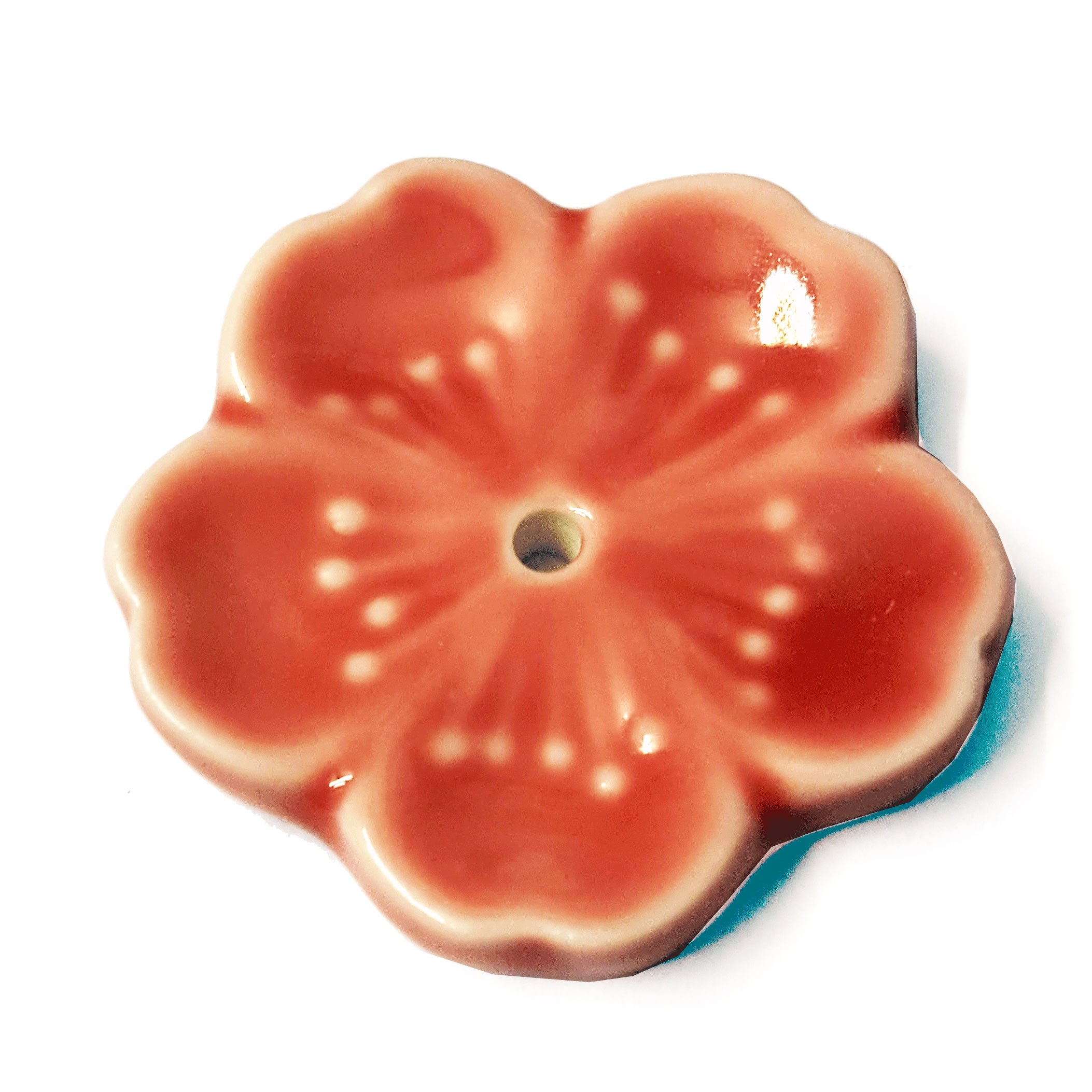 Cherry Blossom Ceramic Incense Holder - Japanese Style Aromatherapy Burner for Home, Yoga & Meditation - Perfect for Relaxation & Stress Relief