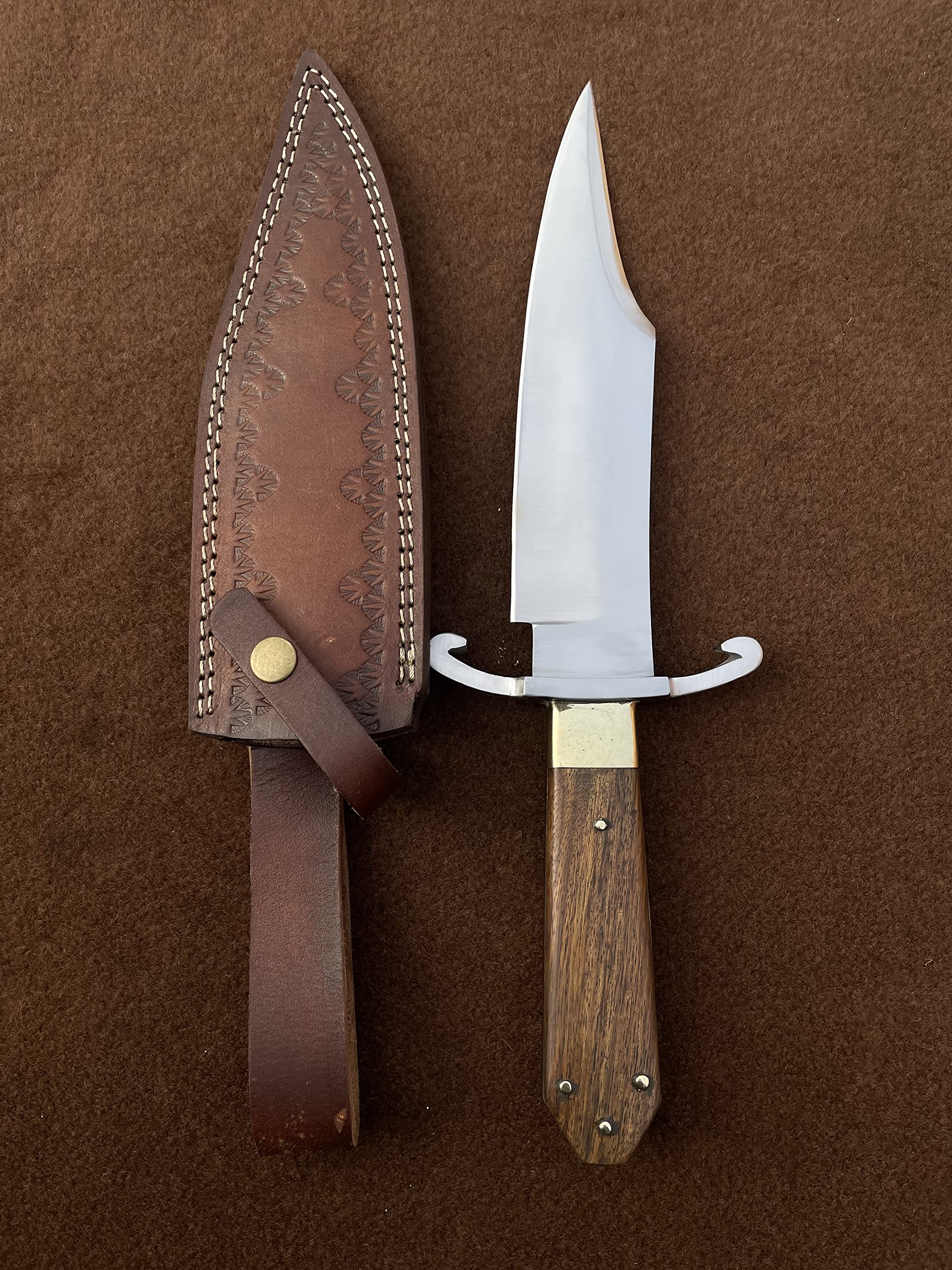 SUFI Coffin Bowie Knife - Handmade 5160 Spring Steel Hunting & Tactical Fixed Blade Knife | Historical Replica | Perfect Outdoor Survival, Camping & Birthday Gift | Durable White Blade for Collectors & Enthusiasts