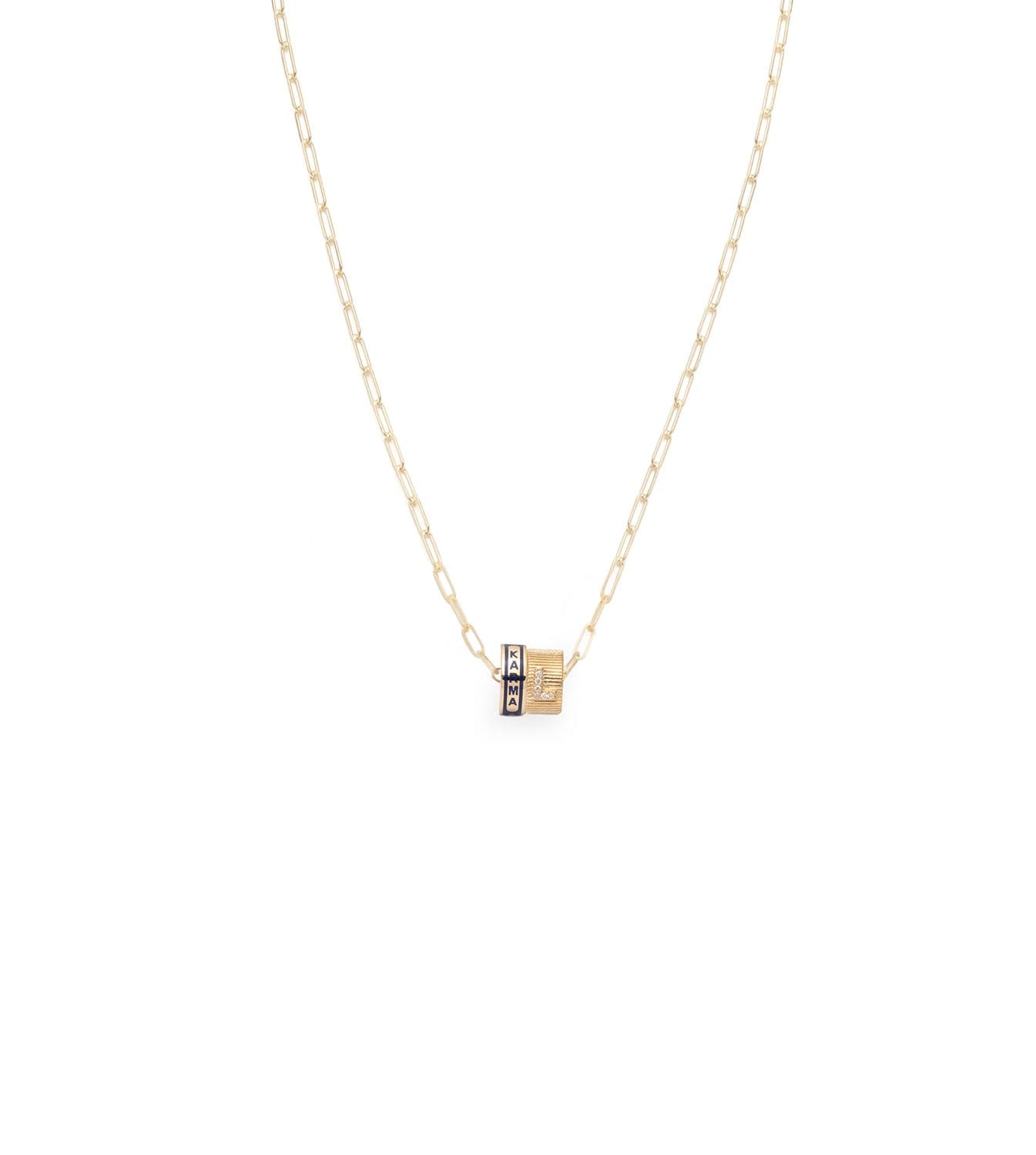 Karma & Pave Diamond Initial Heartbeat Super Fine Clip Chain Necklace - Perfect for Valentine's Day Gifts, Anniversary Presents & Everyday Elegance