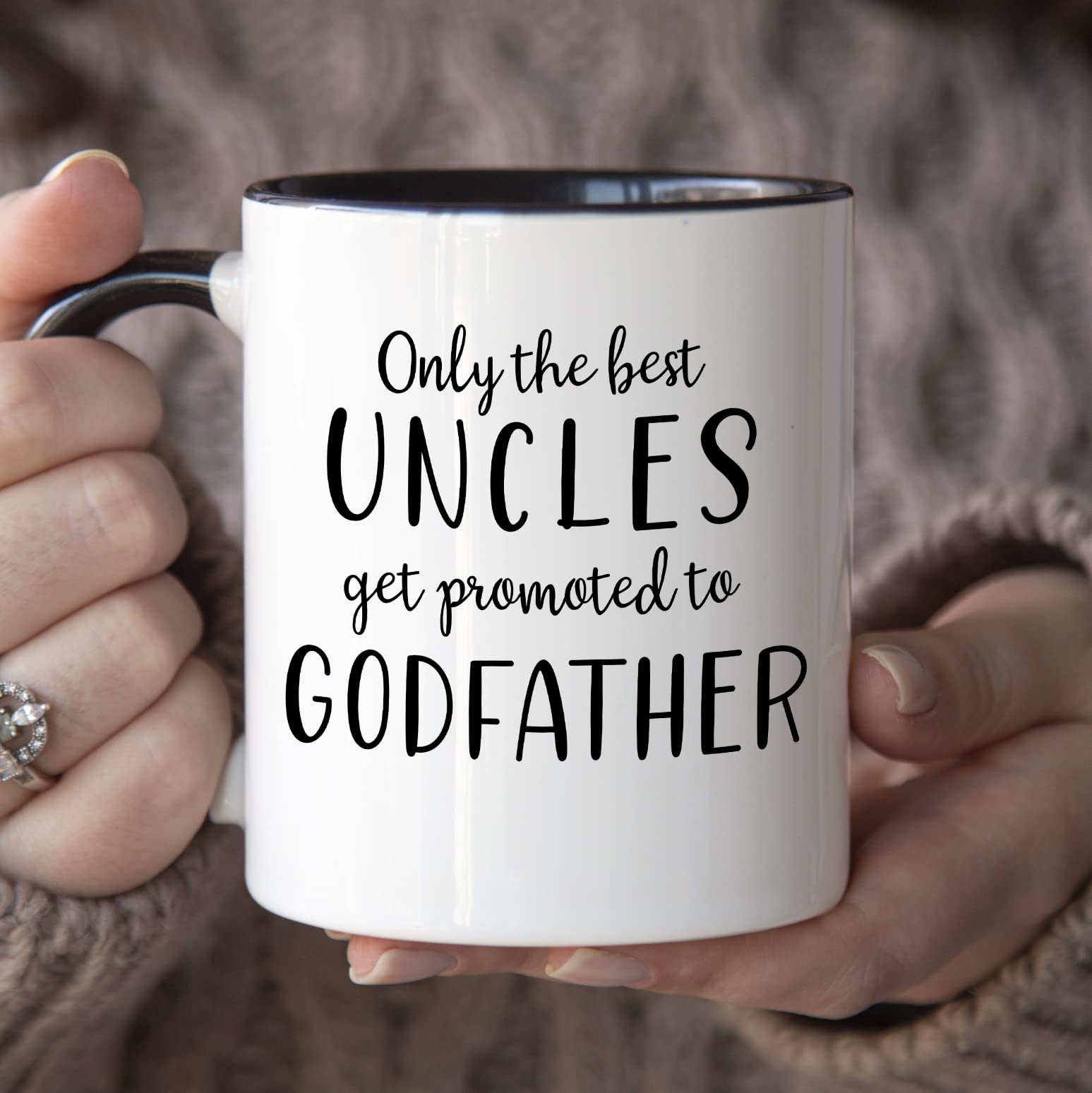 Funny Will You Be My Godparents Proposal Mugs - 11oz Ceramic Cup for Godfather/Godmother - Perfect Godchild Gift, Baptism Proposal & Father's Day Present - Ideal for Coffee, Tea & Hot Drinks (Black Handle)