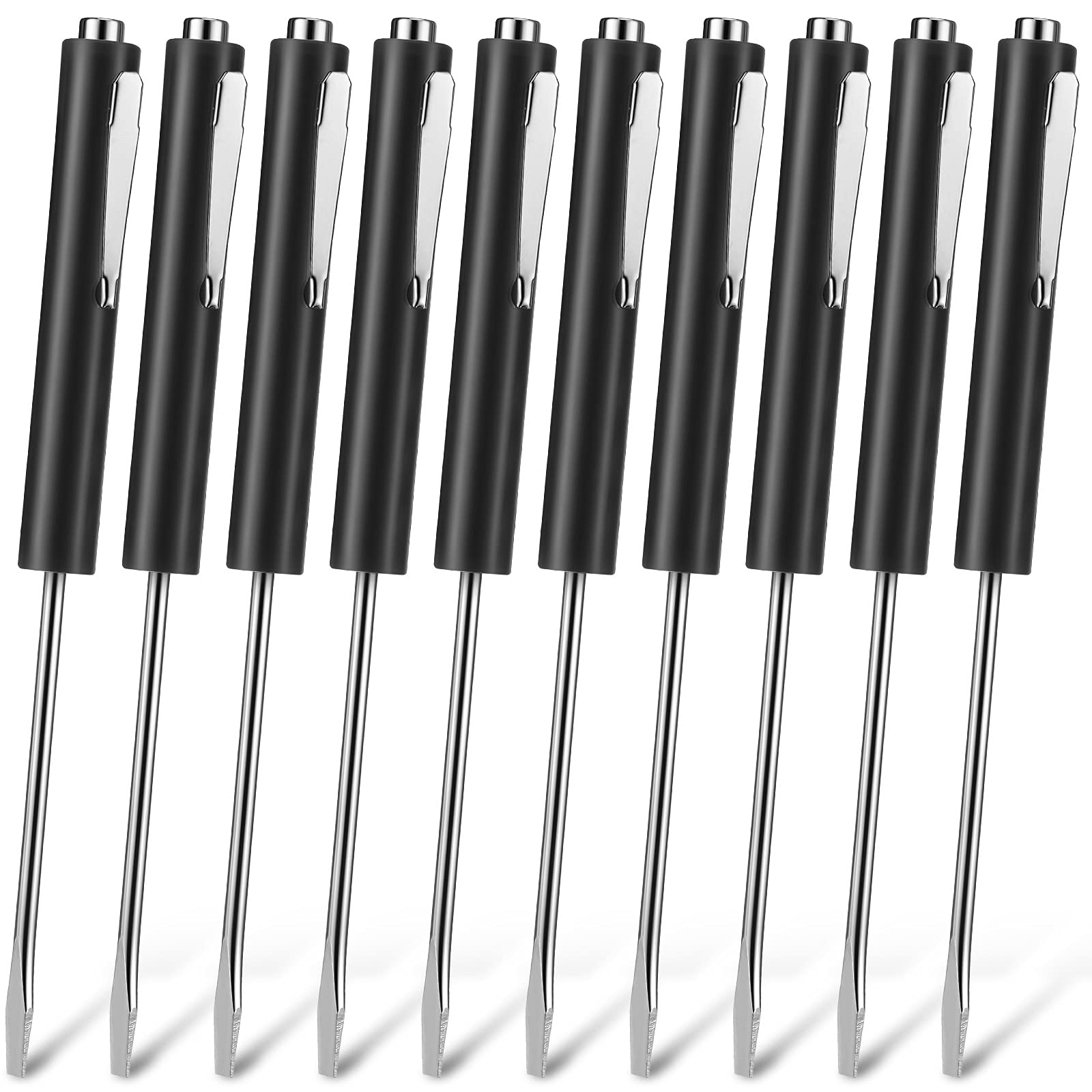 Honoson 10-Piece Magnetic Pocket Screwdriver Set - Mini Slotted Screwdrivers with Pocket Clips for Mechanics & Electricians (Black) - Perfect for Electronics Repair, DIY Projects & On-the-Go Tool Kits