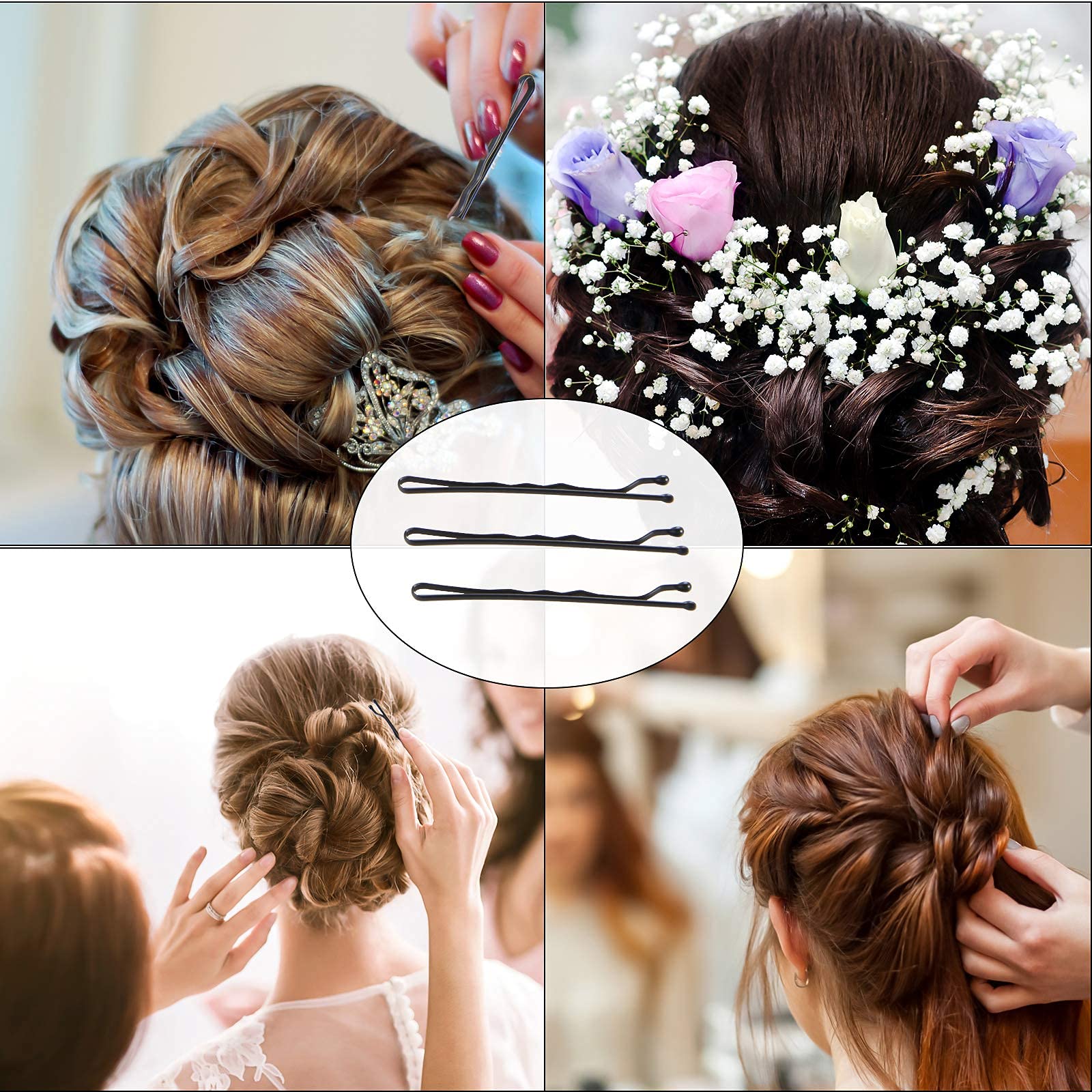 400PCS Black Bobby Pins for Women - Secure All Hair Types for Styling & Buns