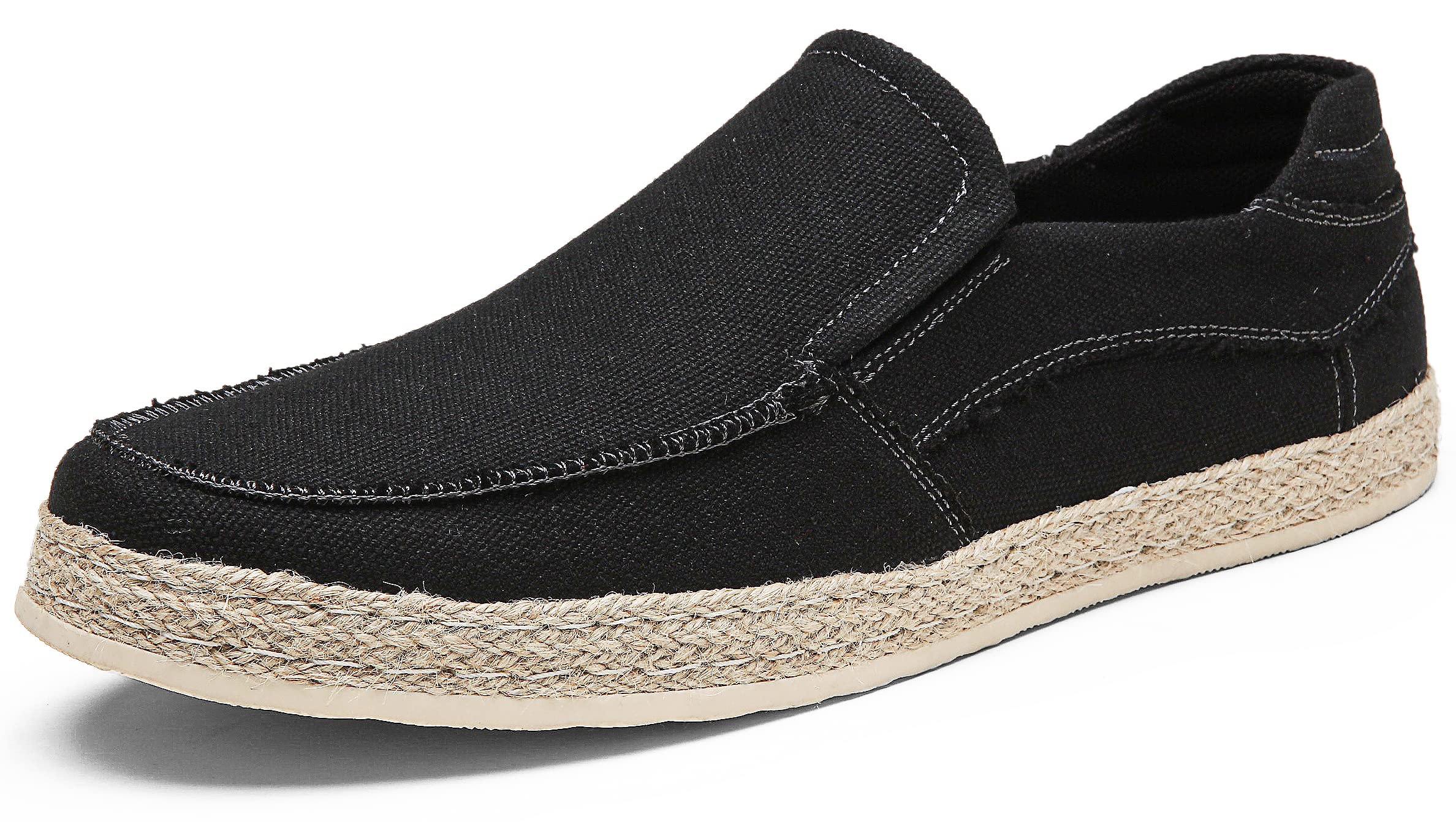 Jousen Men's Loafers & Slip On Shoes - Comfortable Canvas Casual Shoes for Daily Commuting & Walking | Lightweight Breathable Design for Work, Travel & Weekend Outfits