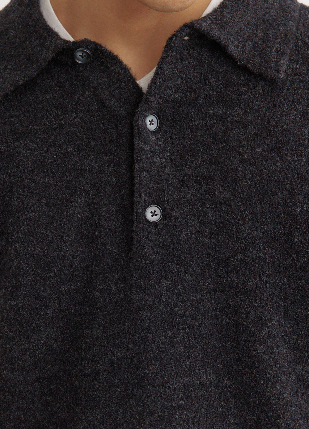 Alfie Men's Long Sleeve Knit Polo Shirt - Comfortable Casual Button Down Top for Work, Office & Business Meetings