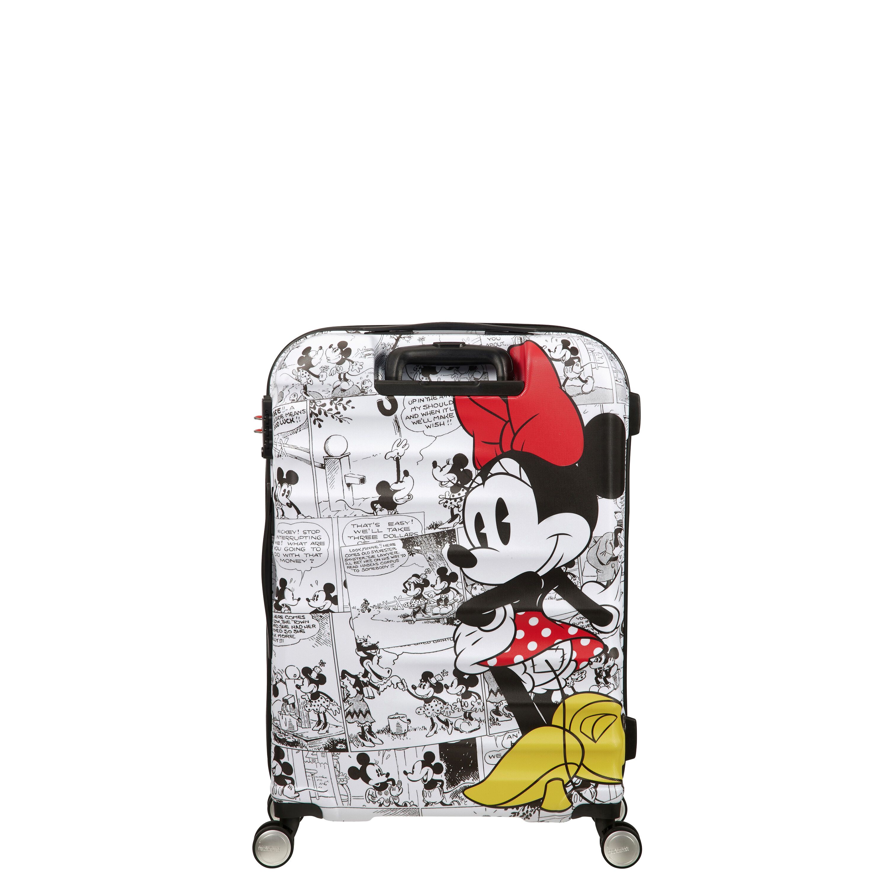 American Tourister Disney Wavebreaker Spinner Medium Luggage - Minnie Mouse Comics White | Lightweight Suitcase for Travel, Vacation & Business Trips