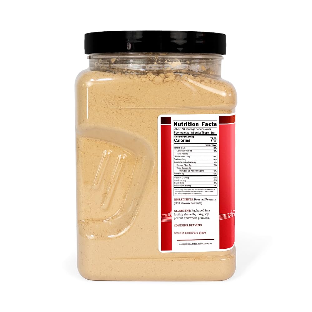 Hoosier Hill Farm 100% Natural Peanut Butter Powder - 2LB (Pack of 1) | No Additives, 8g Protein per Serving | Great for Smoothies, Baking & Healthy Snacks