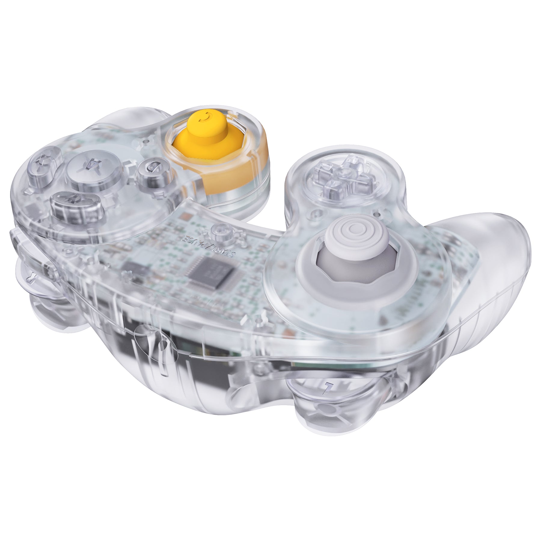 eXtremeRate Clear Replacement Faceplate & Backplate with Buttons for Nintendo GameCube Controller (GCNM5003) - Perfect for Gaming, Collecting & Controller Customization