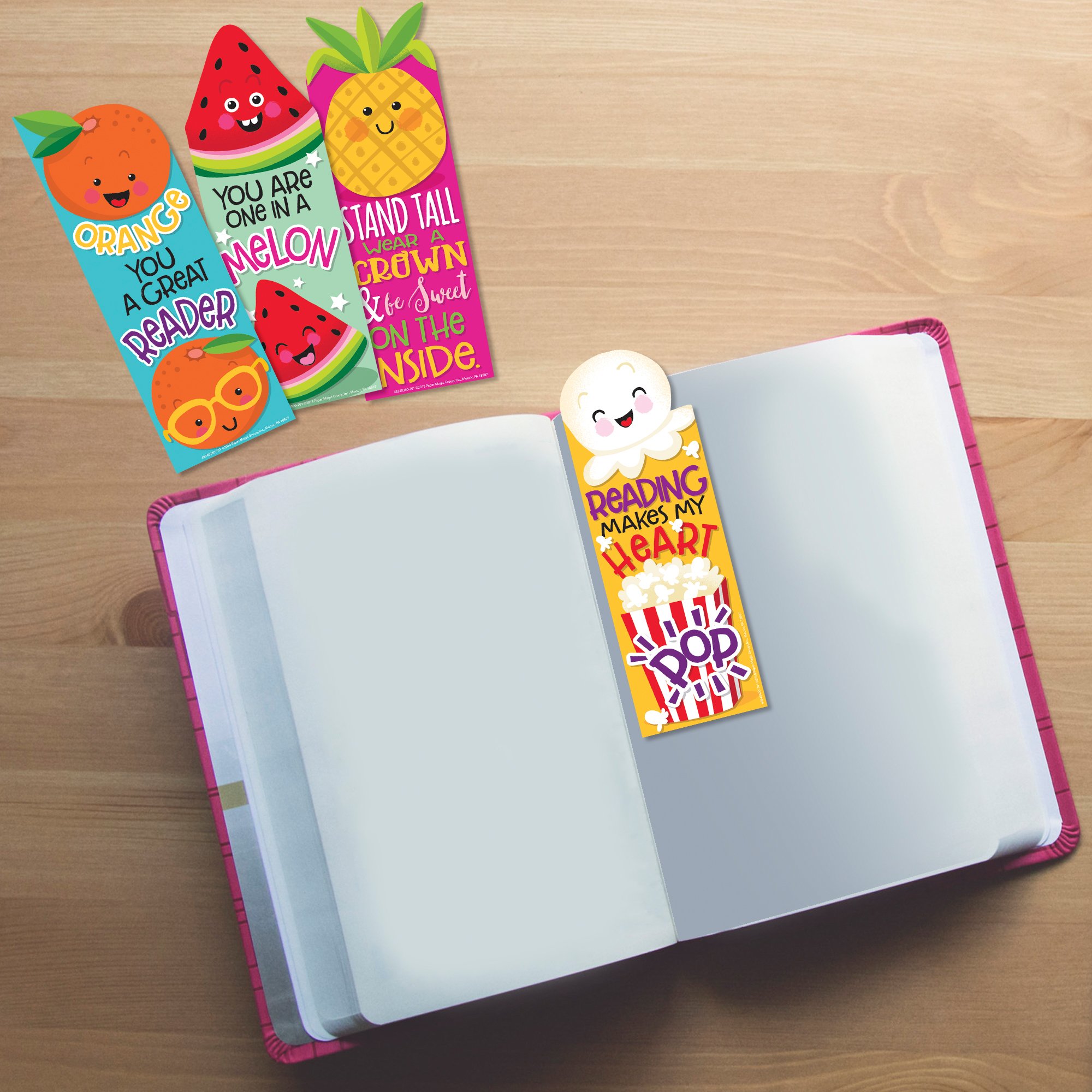 Eureka Popcorn Scented Bookmarks - Pack of 24 Fun Book Markers for Kids & Adults - Perfect for Reading, Gifts & Book Lovers