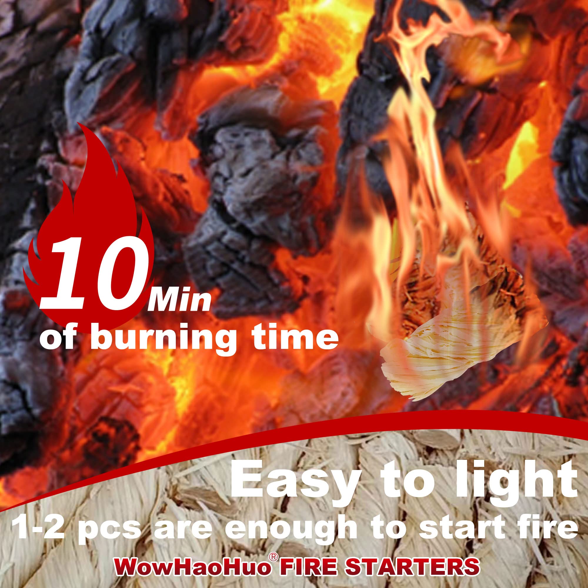 100Pcs Natural Fire Starters - Waterproof & Long-Lasting for Fireplace, Grill, BBQ, Camping, Survival Kit | Perfect for Chimney, Fire Pit, Wood Stove & Smoker | Ideal for Outdoor Adventures, Emergency Preparedness & Backyard Gatherings