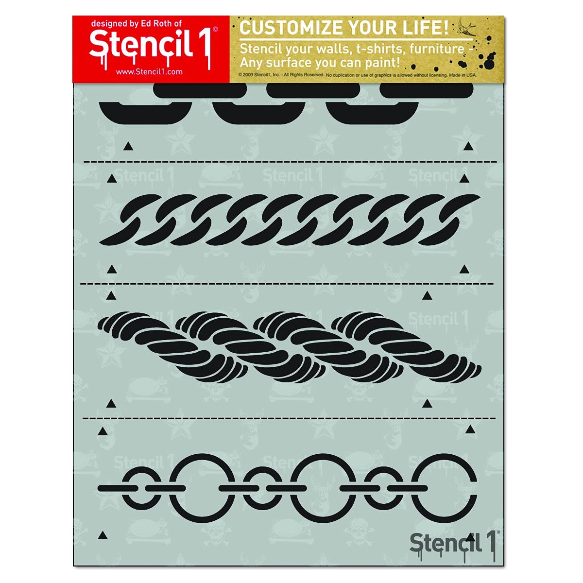 Durable Reusable Stencil Set for Drawing & Painting - 4-Pack Stencil Chains for Wall Art, Fabric, Furniture Décor & DIY Crafts - Perfect for Home Decor, Scrapbooking & Creative Projects