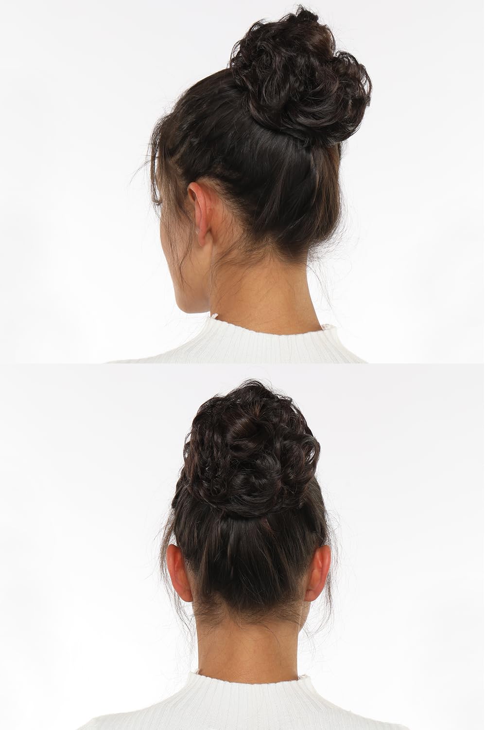 ROSEBUD Messy Bun Hair Extensions for Women - Curly Updo Hairpiece with Scrunchie | Perfect for Work, Gym & Everyday Styling