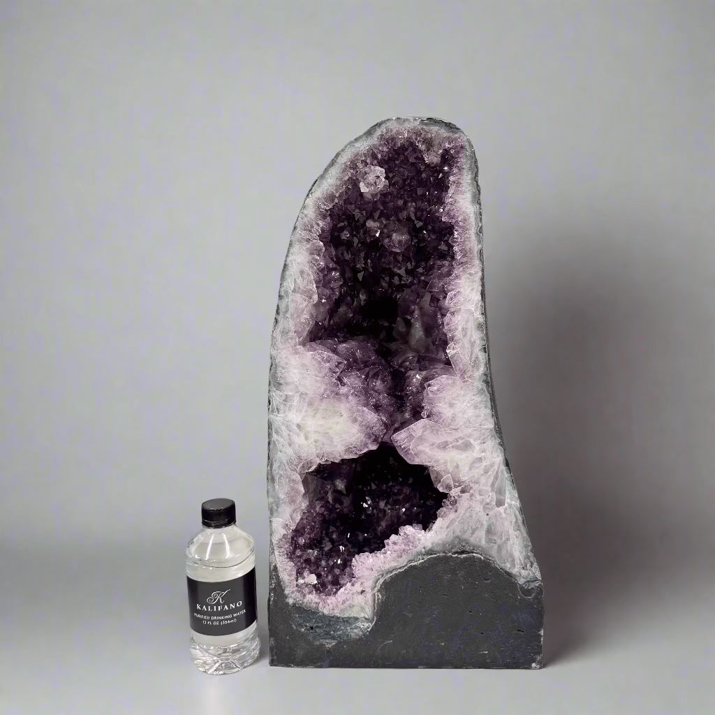 Natural Amethyst Geode Cathedral from Brazil - 19 to 63 lbs | Large Purple Crystal Cluster for Home Decor, Meditation & Healing | Perfect for Living Room, Office or Spiritual Space