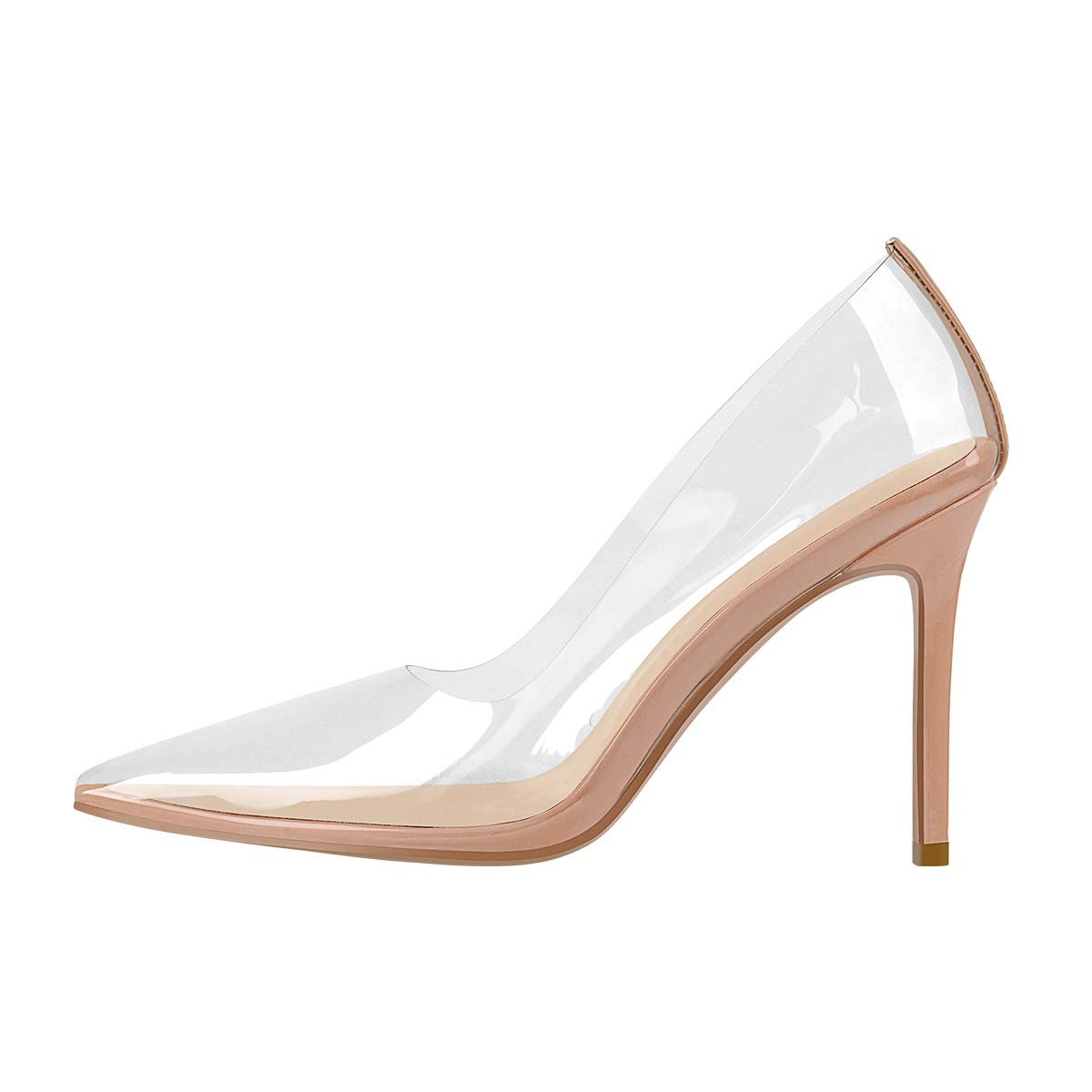Yolkomo Women's Clear Transparent Pointed Toe Pumps - Slip On Stiletto Heels for Wedding, Party & Office Wear - Comfortable Dress Shoes for Formal Events & Evening Occasions