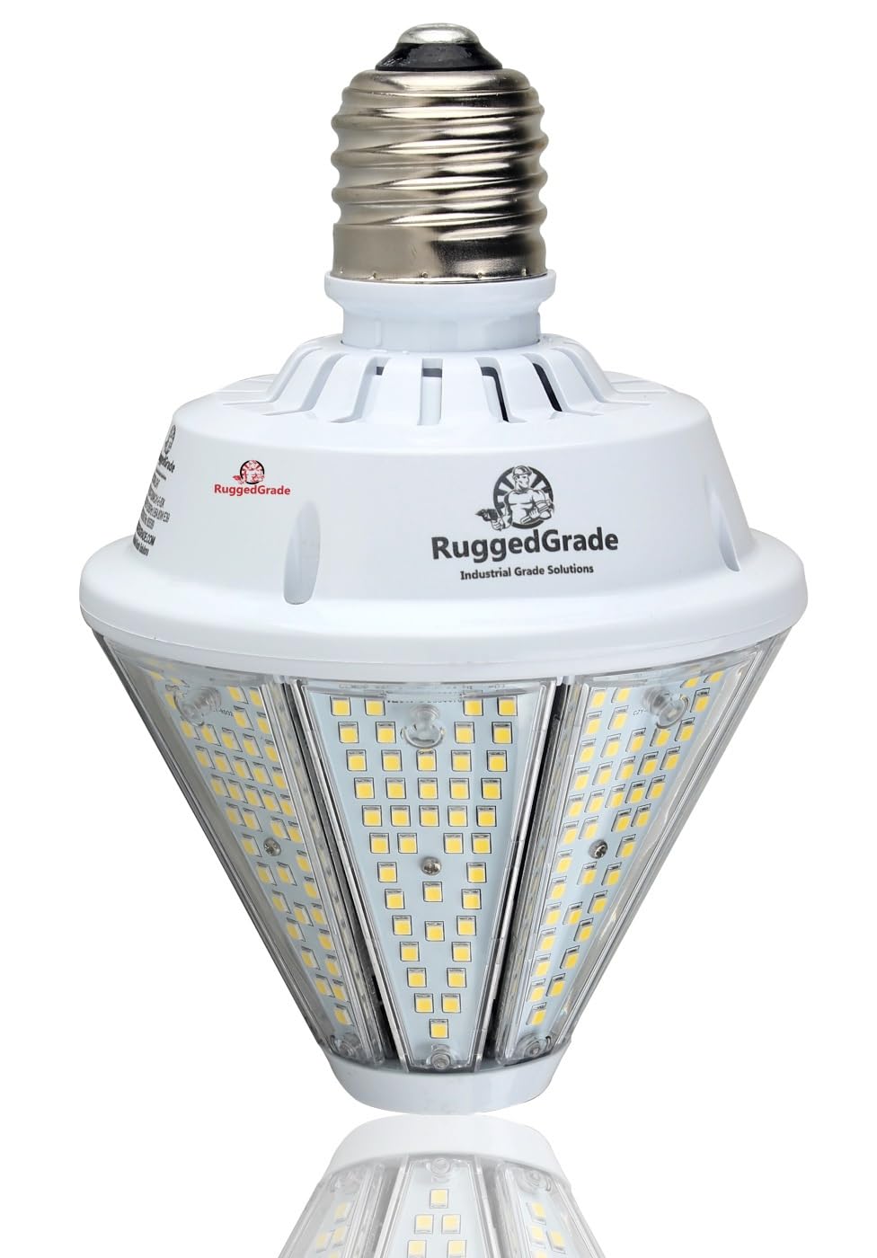 RuggedGrade Reversible 9800 Lumen 80W Oberon Series LED High Bay Light Bulb - 5000K Daylight White - E39/E26 Interchangeable Base - Ideal for Warehouses, Factories & Outdoor Post Top Lighting
