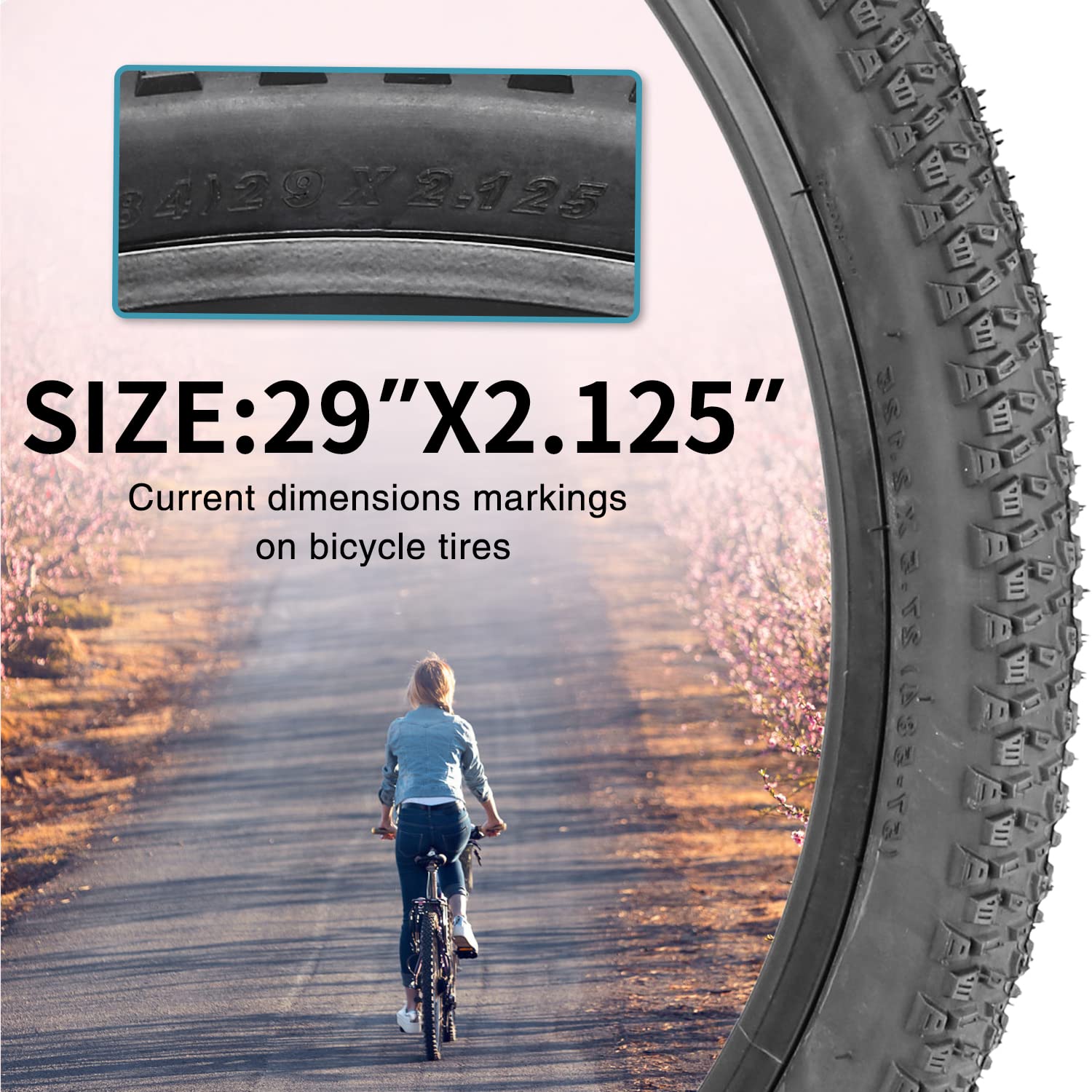 2 Pack Mountain Bike Tires 24/26/27.5/29 Inch - 1.95 to 2.125 Width Folding Replacement Tires with Bead Wire & Tire Levers - Perfect for Trail Riding, Commuting & Off-Road Cycling