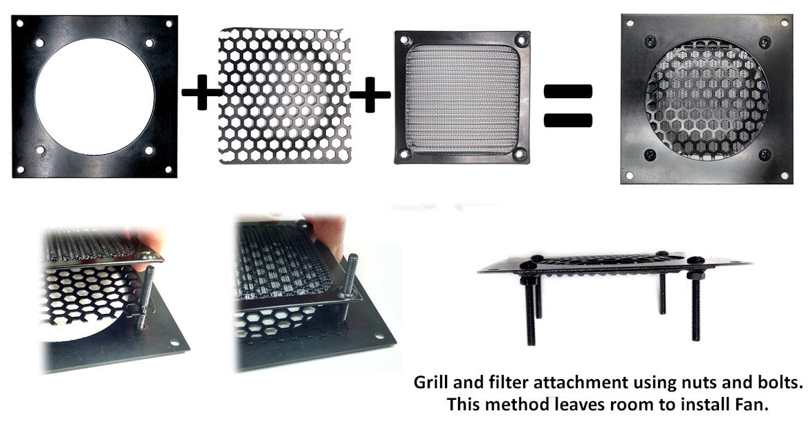 High Performance 120mm Metal Intake Bracket & Air Filter Kit (No Fan Included) - Perfect for PC Case Cooling, Gaming Rigs, and DIY Computer Builds