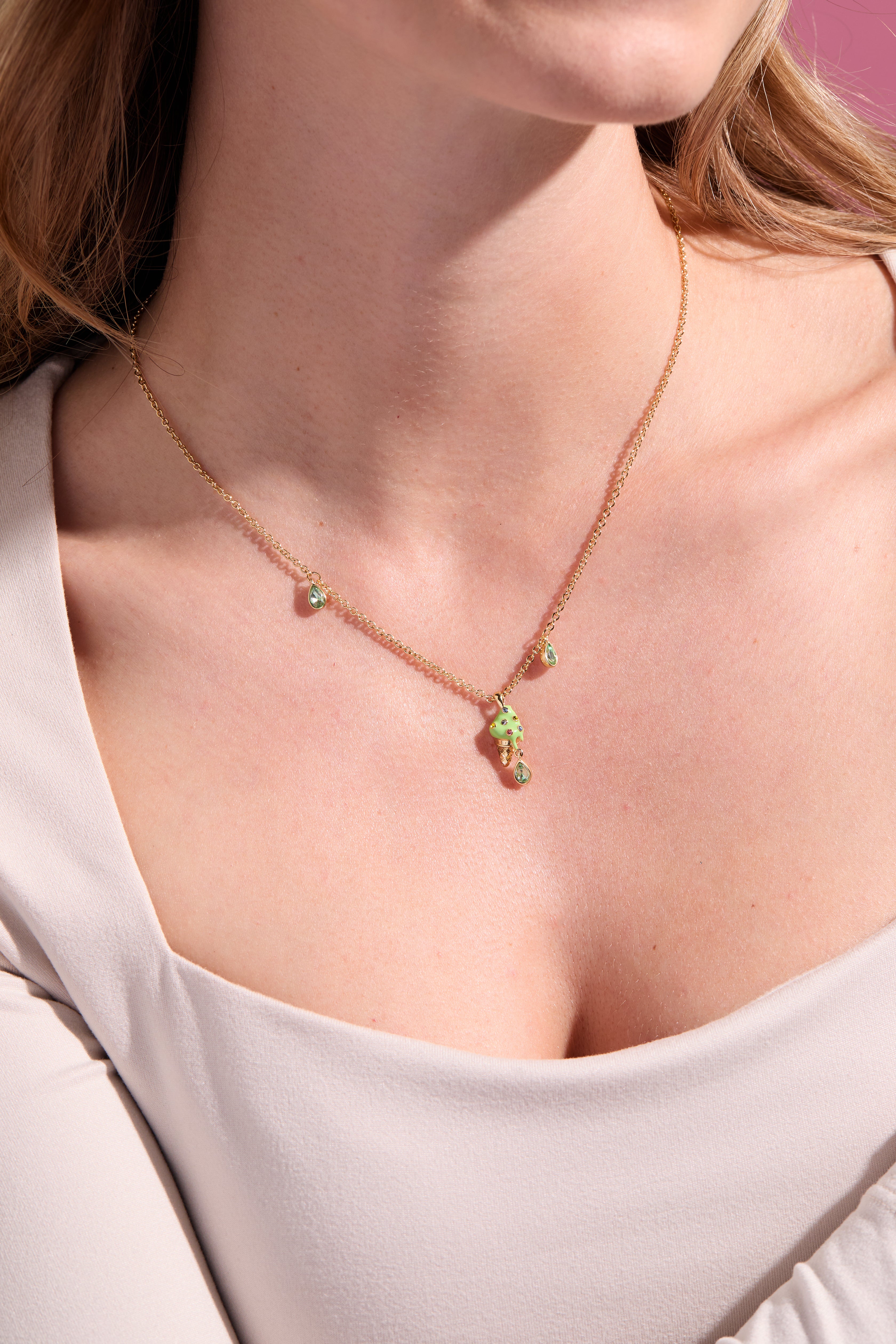 Stylish Ice Cream Pendant Necklace - Cute Summer Jewelry Gift for Women & Girls - Perfect for Beach Parties, Birthdays & Everyday Wear