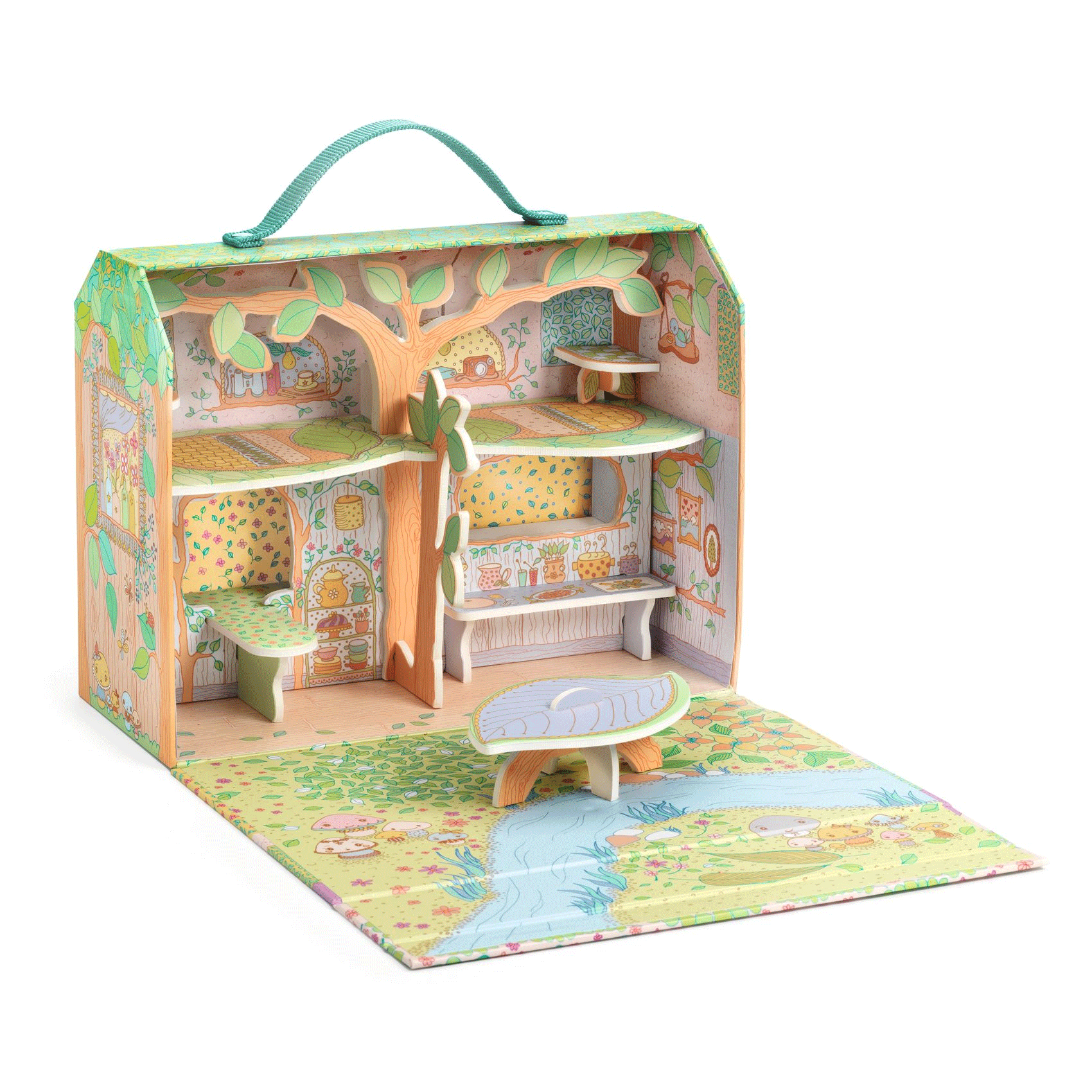 Djeco Woodland Tinyly Doll Play House by Sylvia & Fox - Perfect for Imaginative Play, Kids Room Decor & Gift for Toddlers