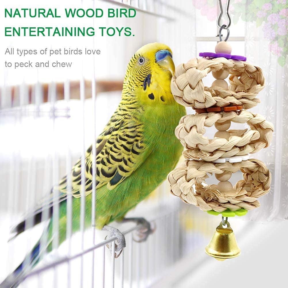 Colorful Bird Toys & Cage Accessories - Parrot Swing, Chewing Perch, Hammock & Climbing Ladder for Budgies, Conures, Cockatiels | Perfect for Playtime & Exercise in Bird Cages