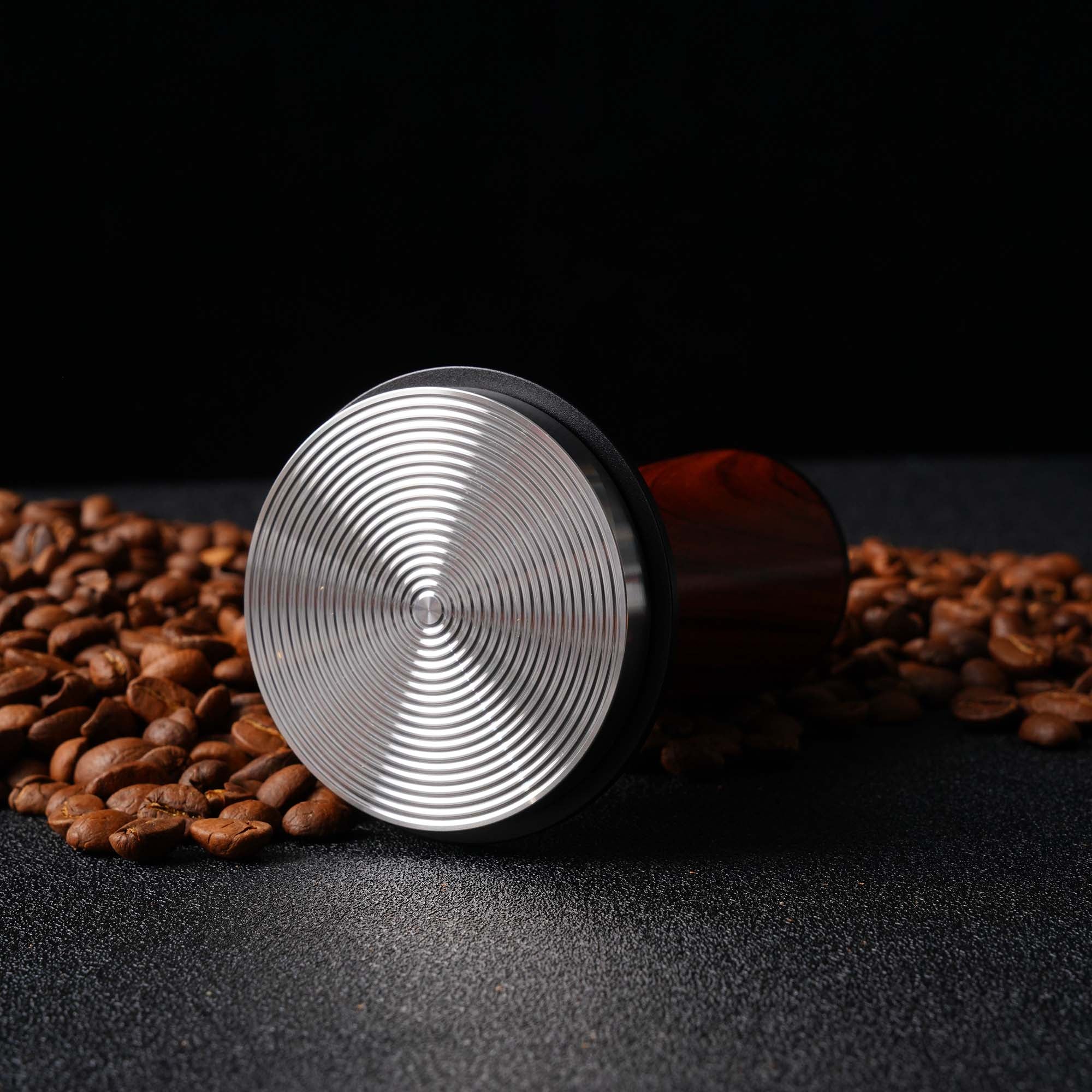 Lastaforest Spring Loaded Coffee Tamper with Ergonomic Wood Handle - Perfect for Espresso, French Press & Home Baristas