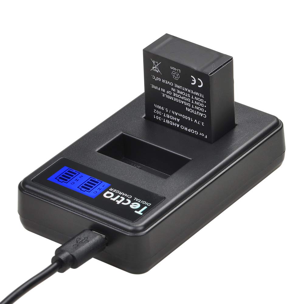 GoPro Hero 3 & Hero 3+ Replacement Battery 3-Pack with LCD Dual Charger - Compatible with AHDBT-301 & AHDBT-302 - Perfect for Outdoor Adventures, Travel Vlogging & Action Camera Enthusiasts