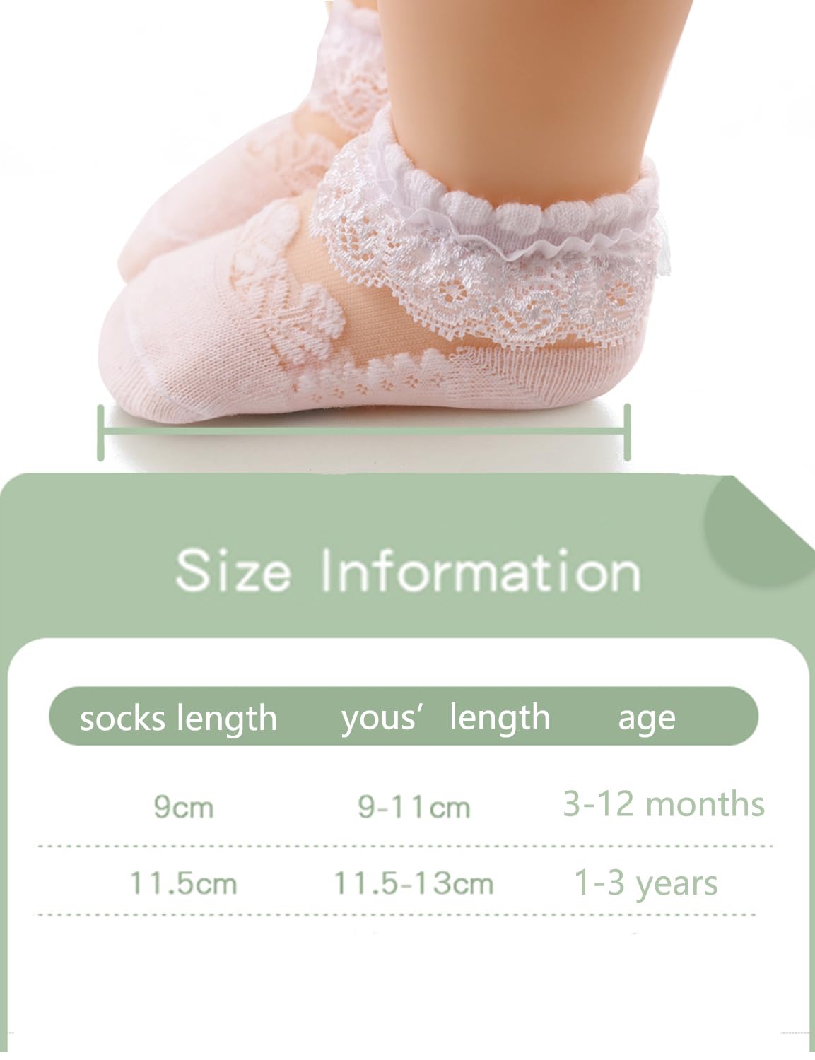 **Baby Girl Ruffle Socks with Eyelet Trim - Soft & Comfortable Infant Toddler Frilly Socks for Dress Up, Photo Shoots & Special Occasions**