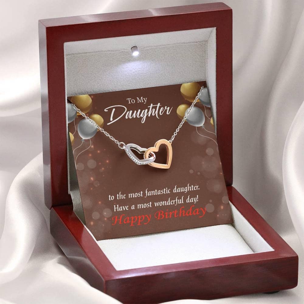 Stainless Steel Daughter Necklace - Heart Pendant Gift for Daughter's Birthday, Graduation, or Special Occasion | Symbol of Unbreakable Love & Bond | Perfect for Everyday Wear or Gifting