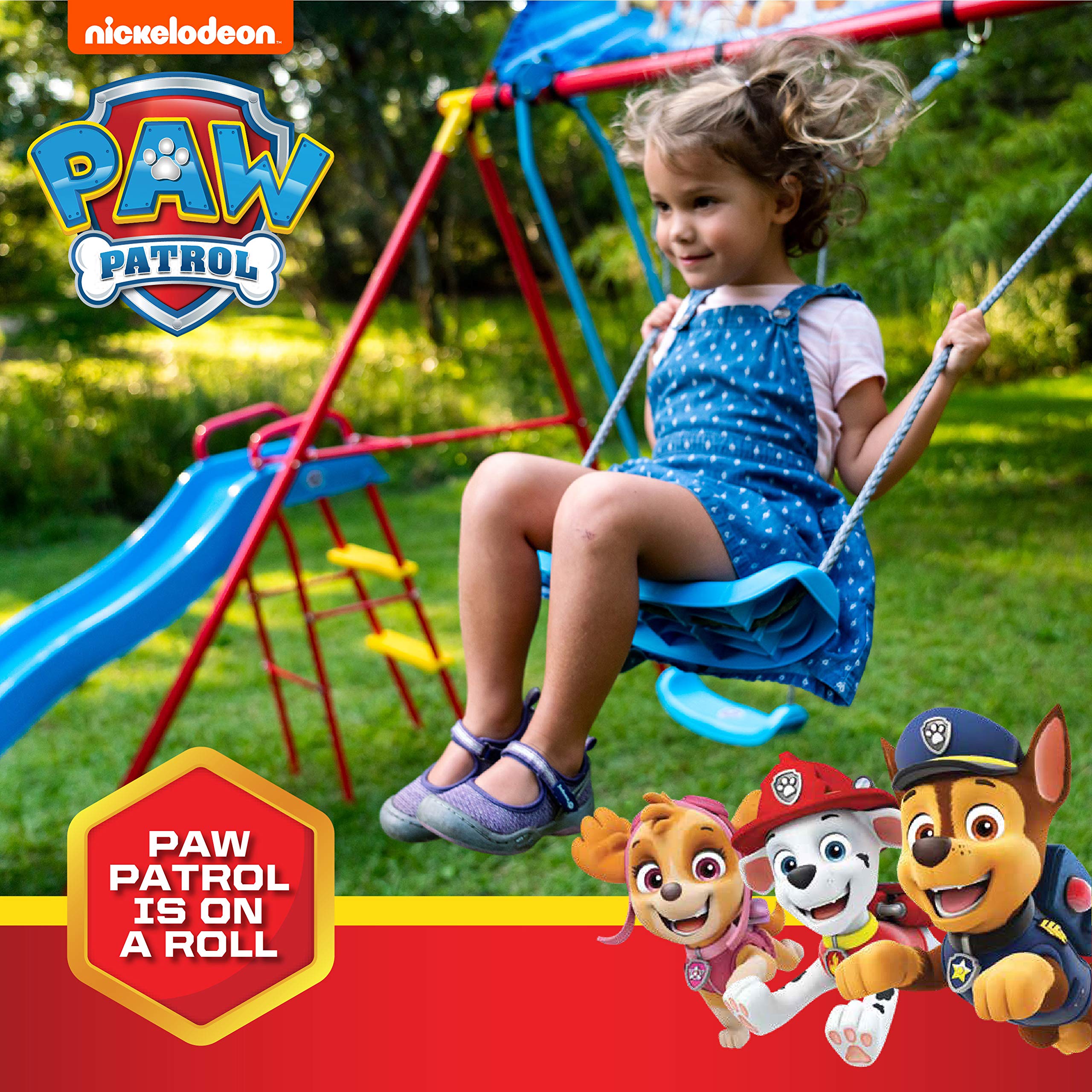 PAW Patrol Themed Kids Swing Set - Outdoor Backyard Swings for Children - Perfect for Playgrounds, Parks, and Home Play Areas